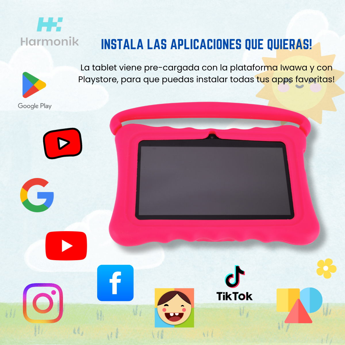 Tablet Para Ni os 7 Pulg 2G 32G Control Parental Wifi Playstore Veidoo V881 Rosa-2