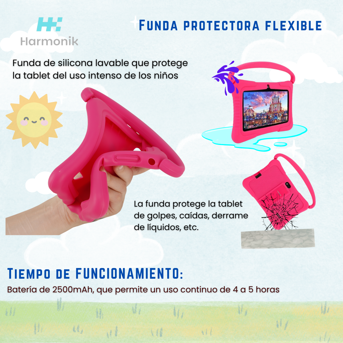 Tablet Para Ni os 7 Pulg 2G 32G Control Parental Wifi Playstore Veidoo V881 Rosa-3