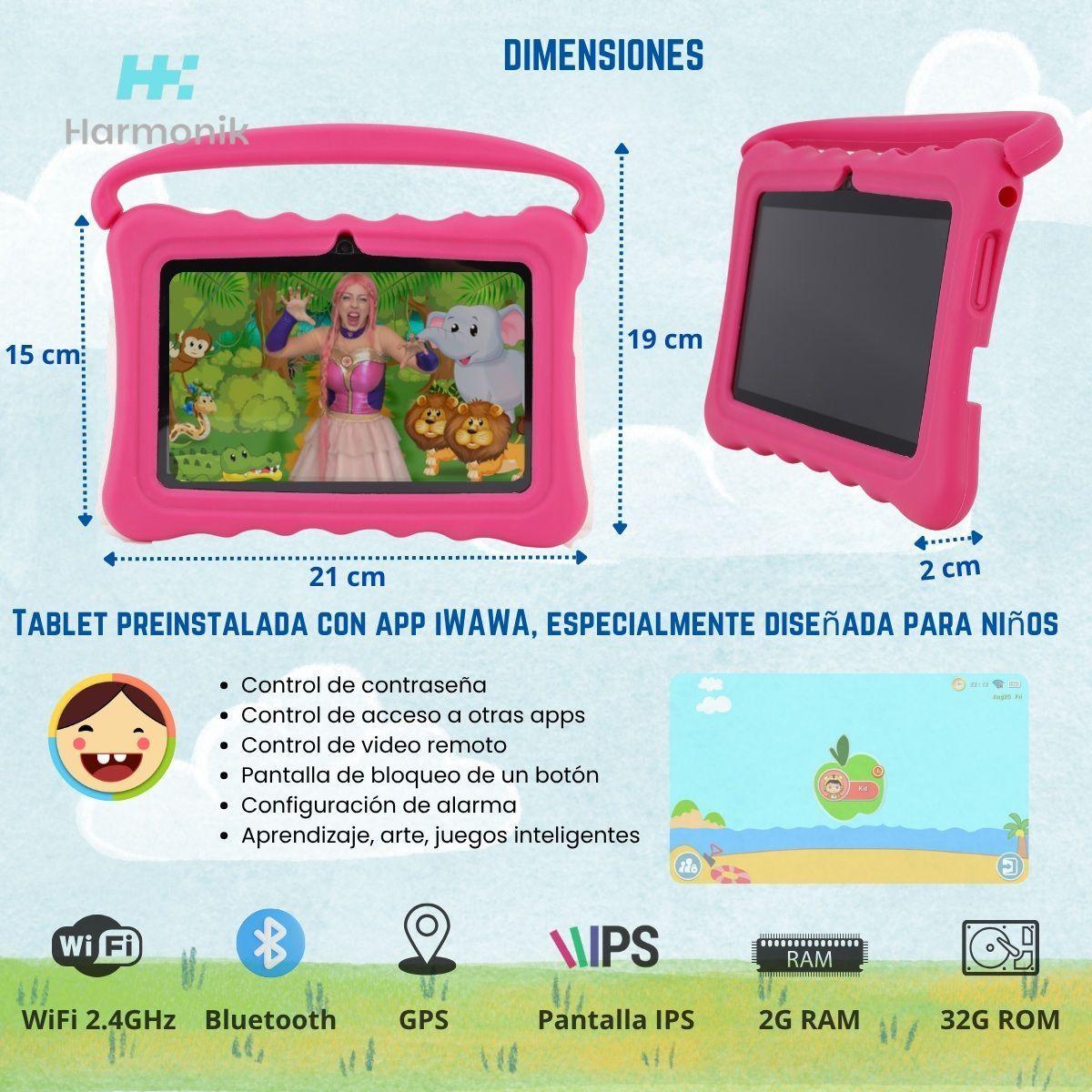 Tablet Para Ni os 7 Pulg 2G 32G Control Parental Wifi Playstore Veidoo V881 Rosa-7