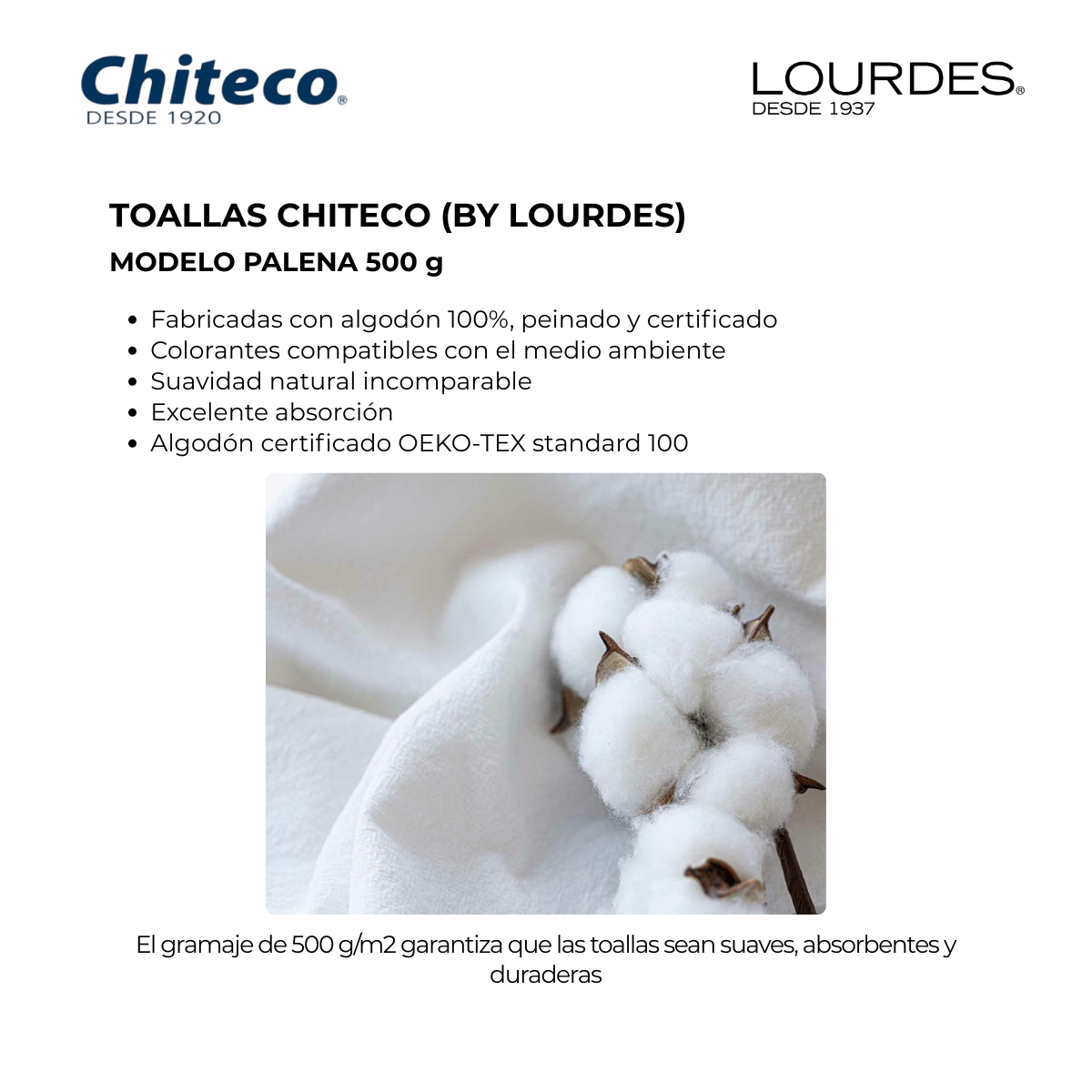 Pack 2 Toallas Baño Chiteco (by Lourdes) 100% Algodón 500g 140x70 cm-3