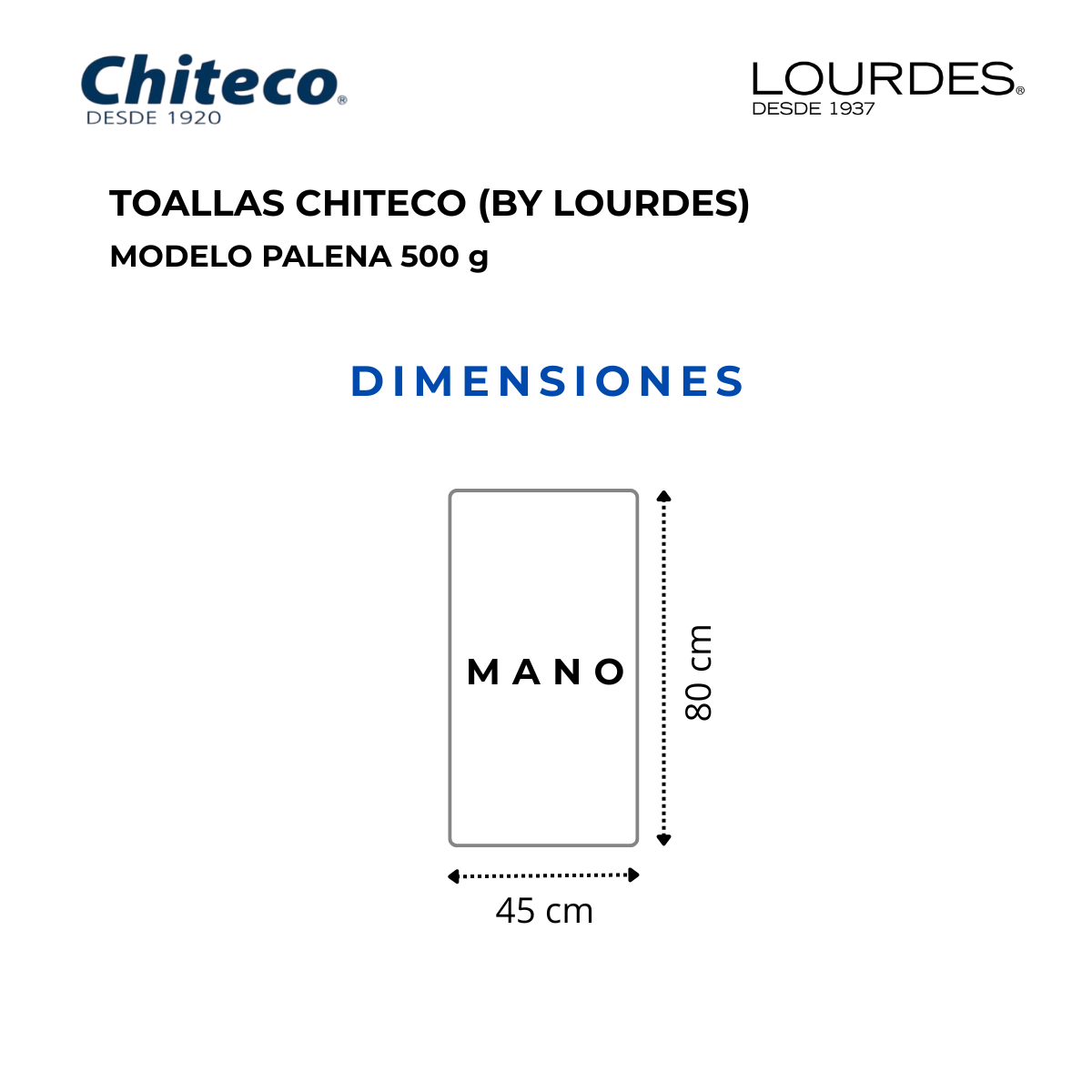 Pack 4 Toallas Chiteco 100% Algodon 500g Mano 80x45 Cm-2