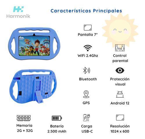 Tablet Para Ni os 7 Pulg 2G 32G Control Parental Wifi Playstore Veidoo V883 Azul-1