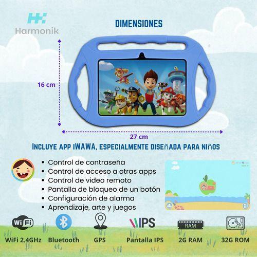 Tablet Para Ni os 7 Pulg 2G 32G Control Parental Wifi Playstore Veidoo V883 Azul-3