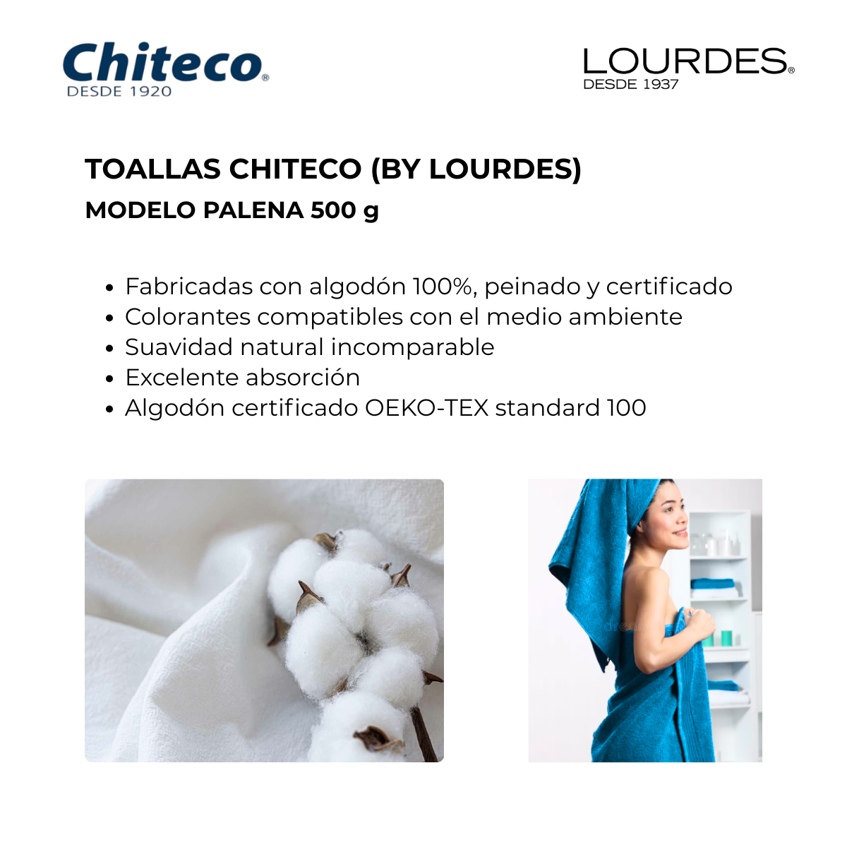 Pack 4 Toallas Chiteco (by Lourdes) 500g Baño Y Manos Multicolor Lisa-4