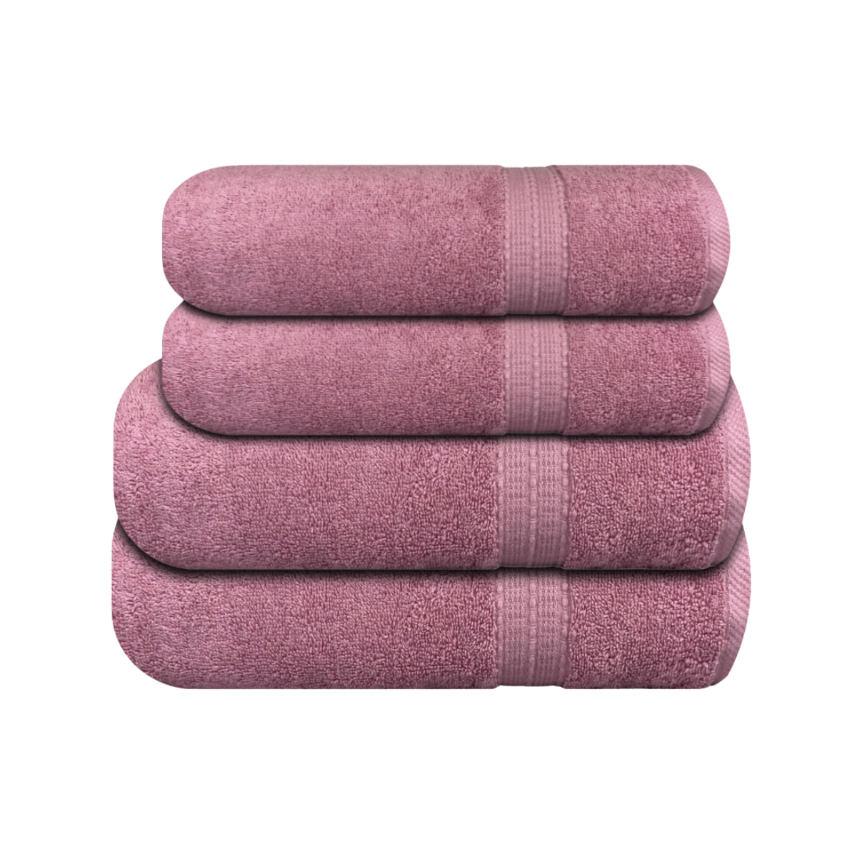 Pack 4 Toallas Chiteco (by Lourdes) Algodon 500g Baño Y Manos Rosa-0