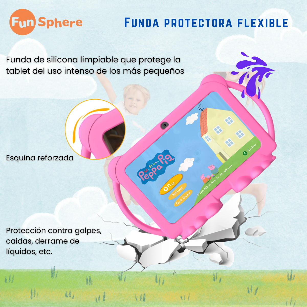 Tablet Niños Fun Sphere Q8K 7 2g-32g Control Parental Wifi Playstore -4