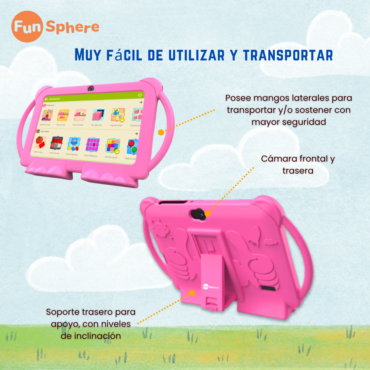 Tablet Niños Fun Sphere Q8K 7 2g-32g Control Parental Wifi Playstore -7