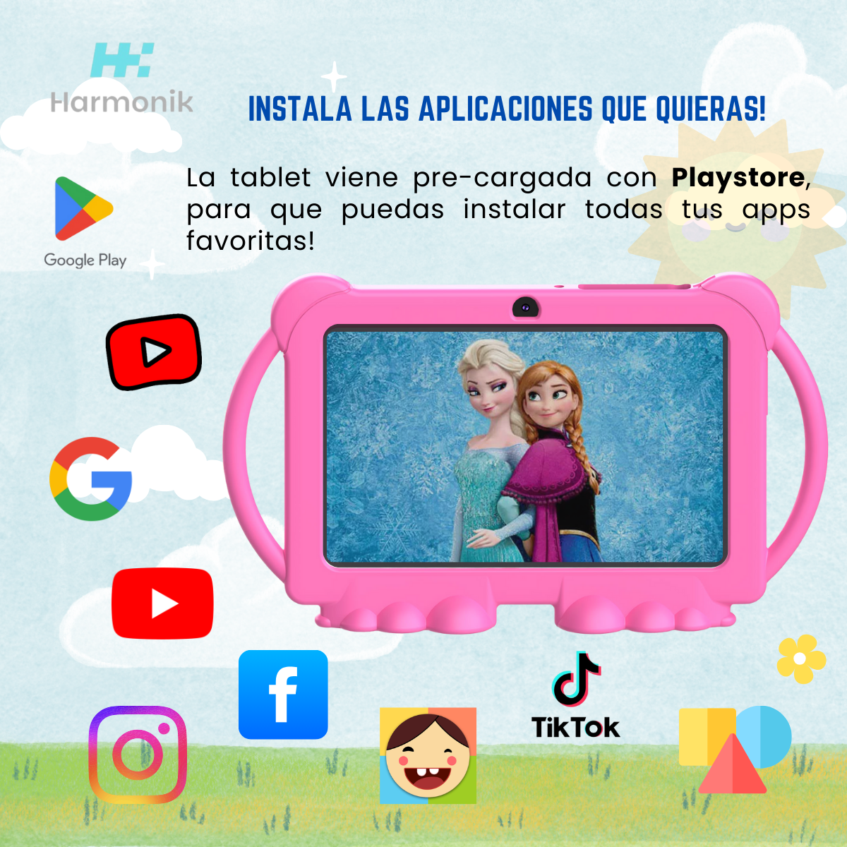 Tablet Para Niños 7 Pulg 2g-32g Control Parental Wifi Playstore Harmonik Q8K-2