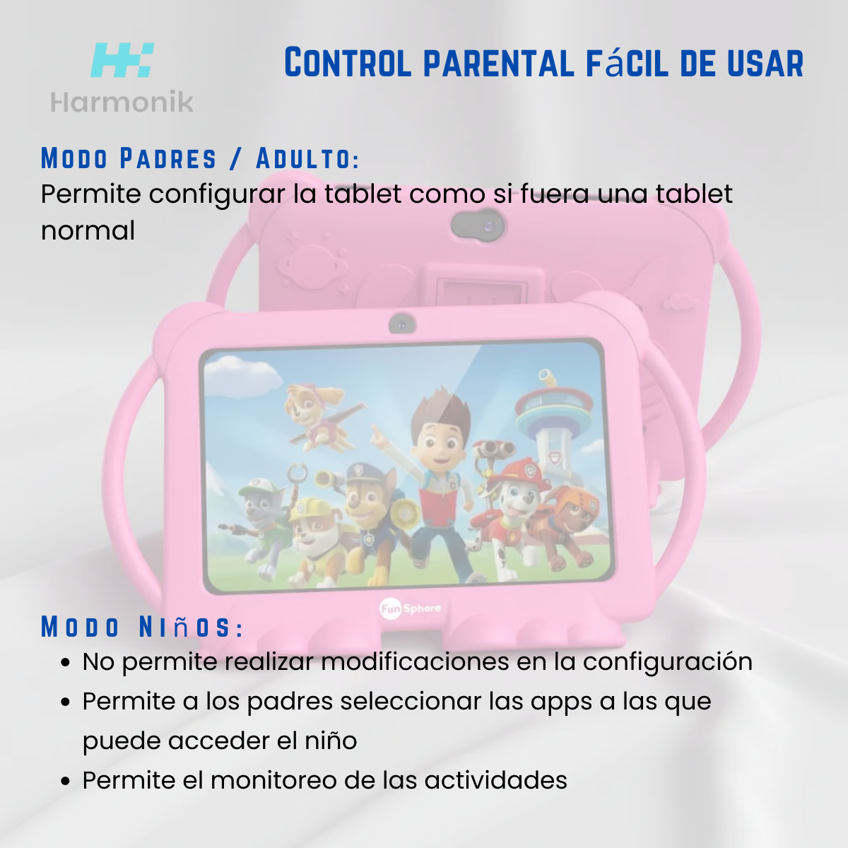 Tablet Para Niños 7 Pulg 2g-32g Control Parental Wifi Playstore Harmonik Q8K-5