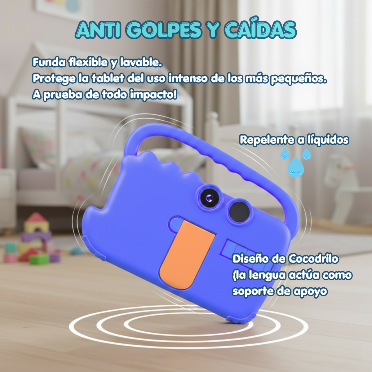 Tablet Para Ni os 7 Pulg 2G 32G Control Parental Wifi Playstore Harmonik AT70K Azul-2