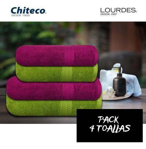 Pack 4 Toallas Chiteco 100 Algod n 500g Ba o Manos Colores Rubi y Verde-8