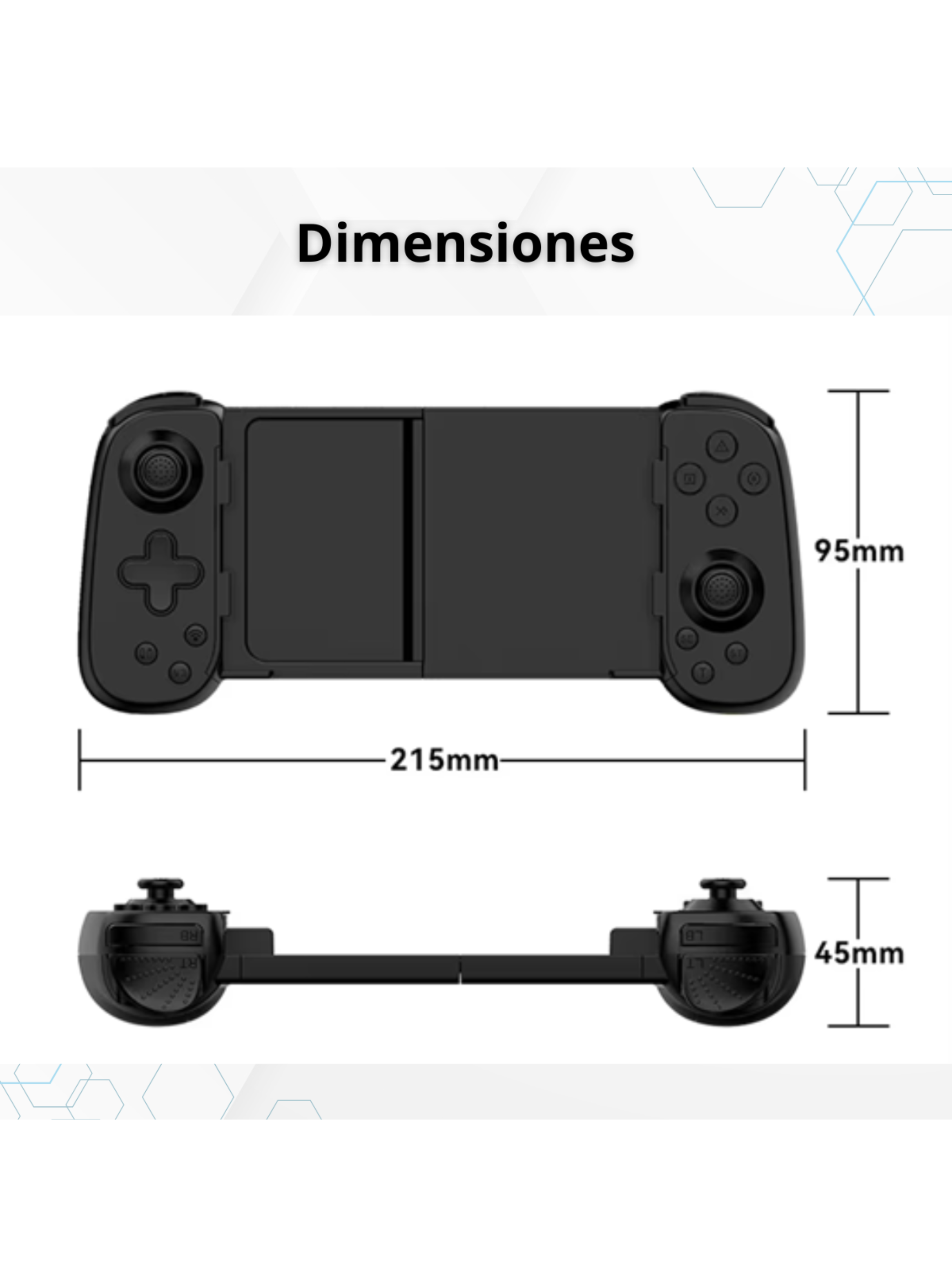 Joystick gamepad BT para celular (ios, Android), tablet, switch, Ps3-4 (Negro)-7