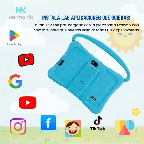Tablet Para Ni os 7 Pulg 2G 32G Control Parental Wifi Playstore Veidoo V881 Azul-1
