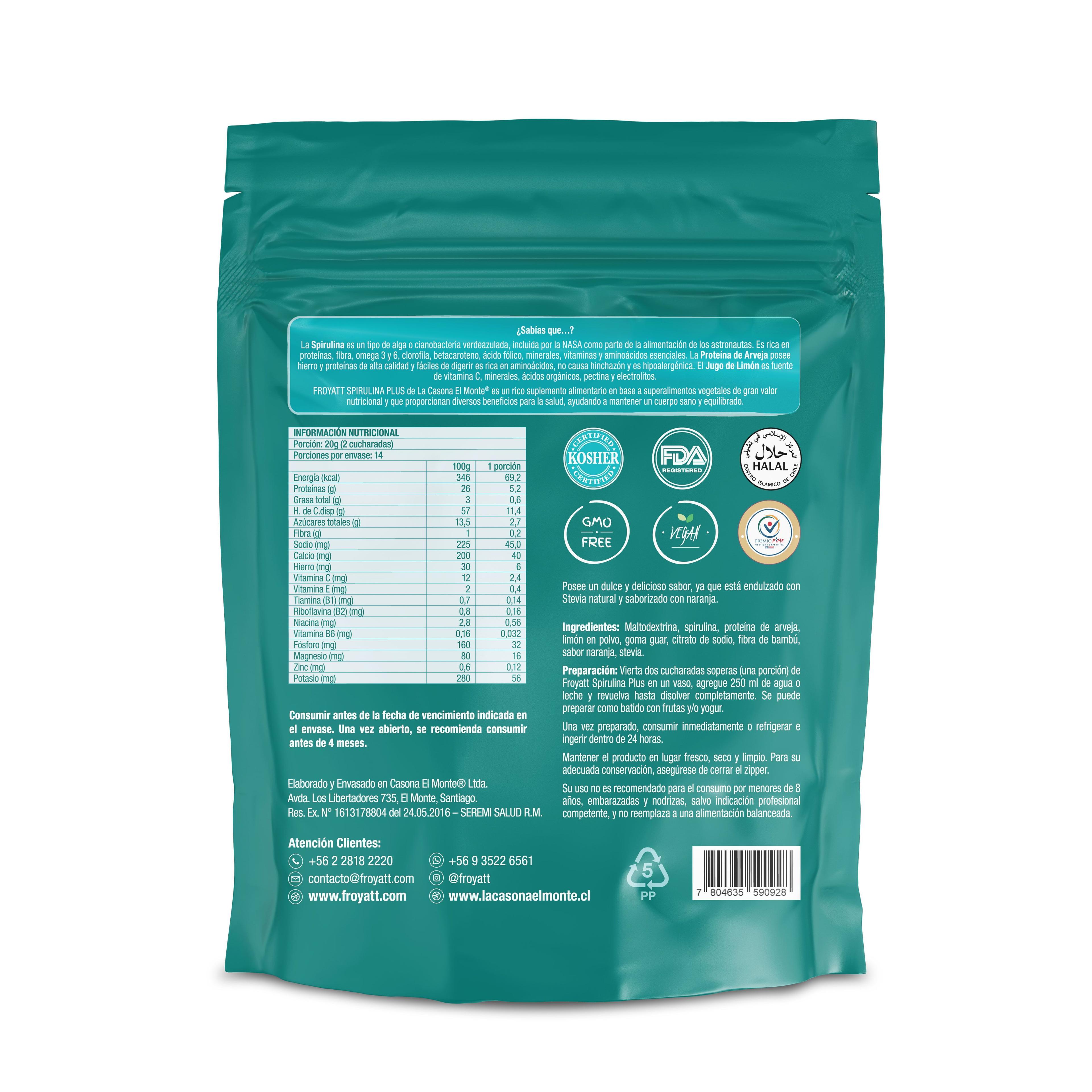 Froyatt Spirulina Plus Alimento Funcional - 280 g-1