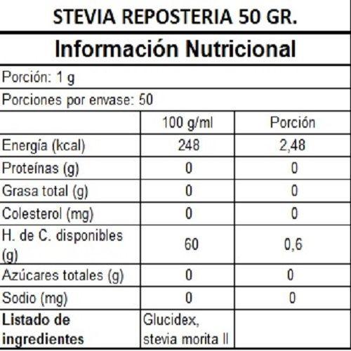 Stevia En Polvo Uso Masivo y Repostería - 50 g-1