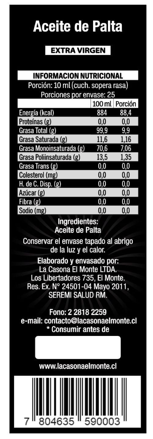 Aceite Gourmet de Palta - 250 cc-2