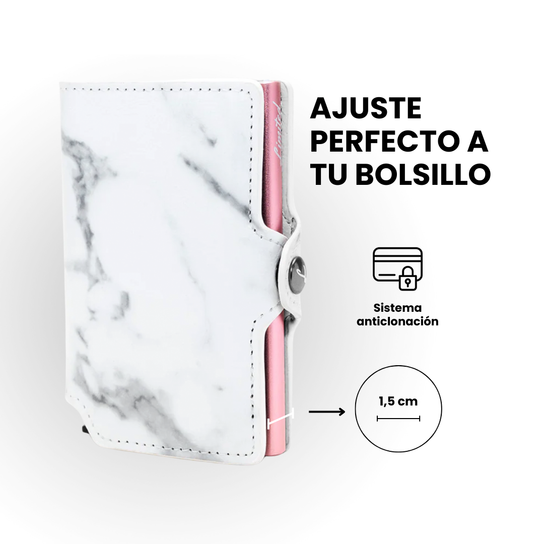 Billetera Tarjetero Limited Slim Marmol con Monedero-4