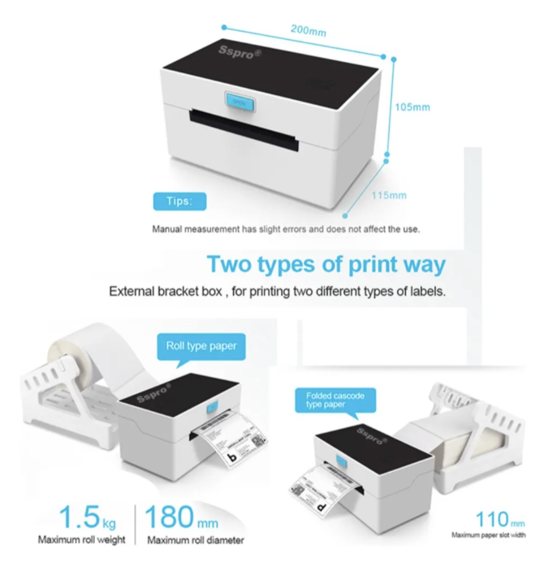 Impresora Térmica de Etiquetas Auto Adhesivas 100mm USB-2