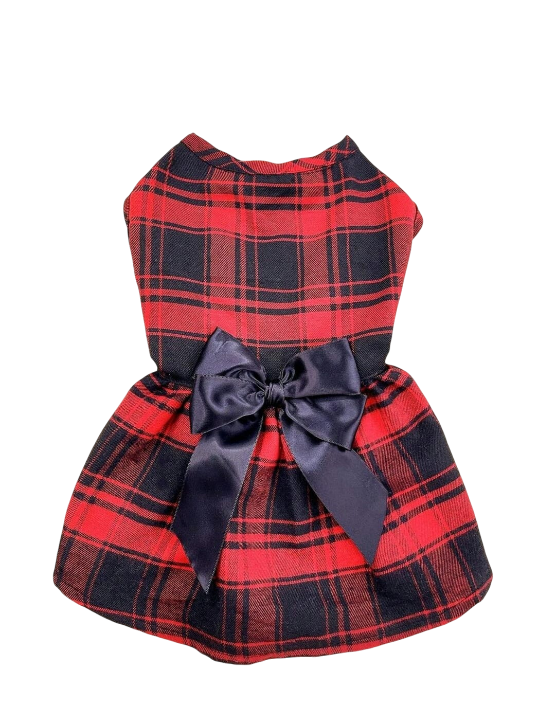 Vestido a Cuadros Rojo y Negro para perros gatos conejos otros-0