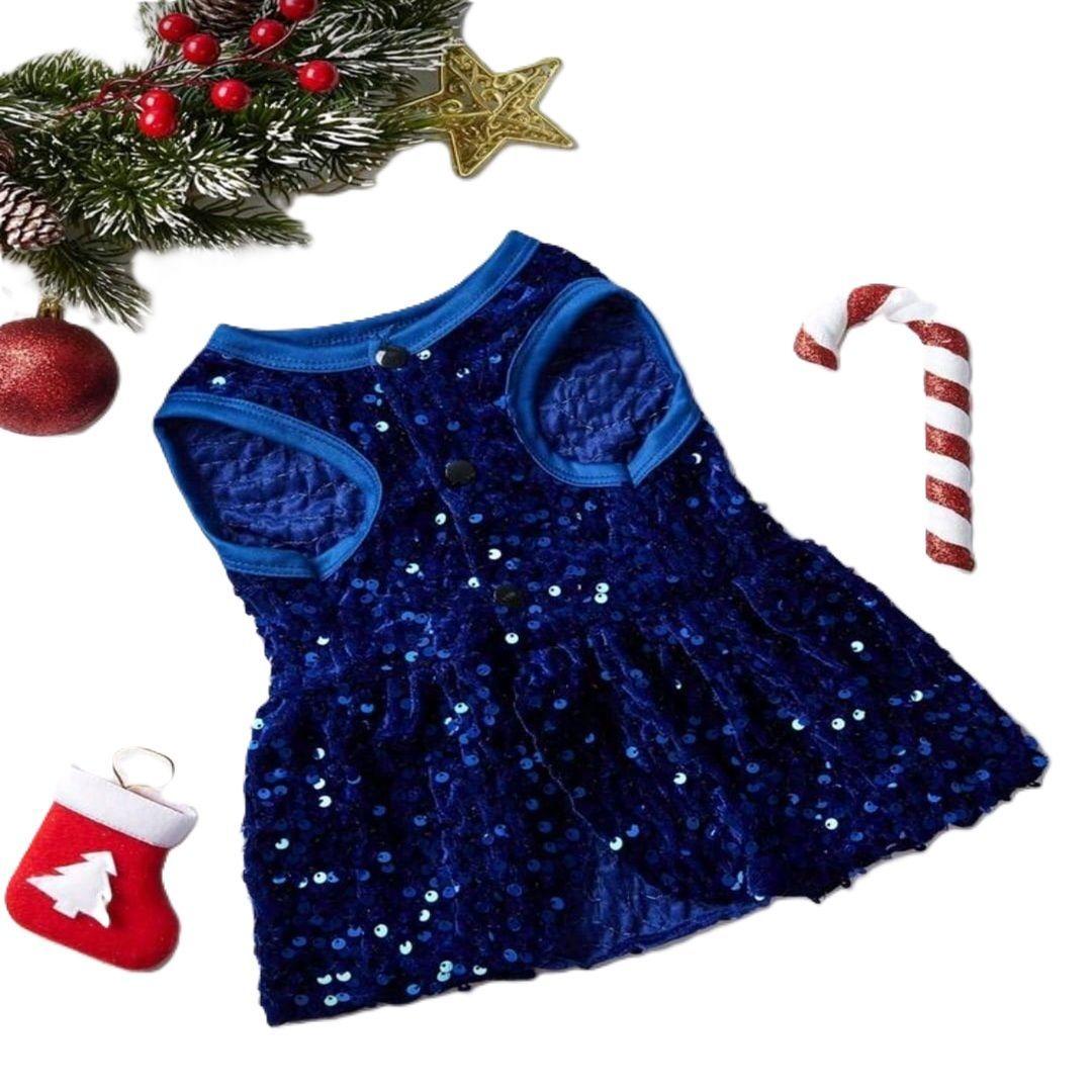 VESTIDO LENTEJUELAS AZUL PARA MASCOTAS-2