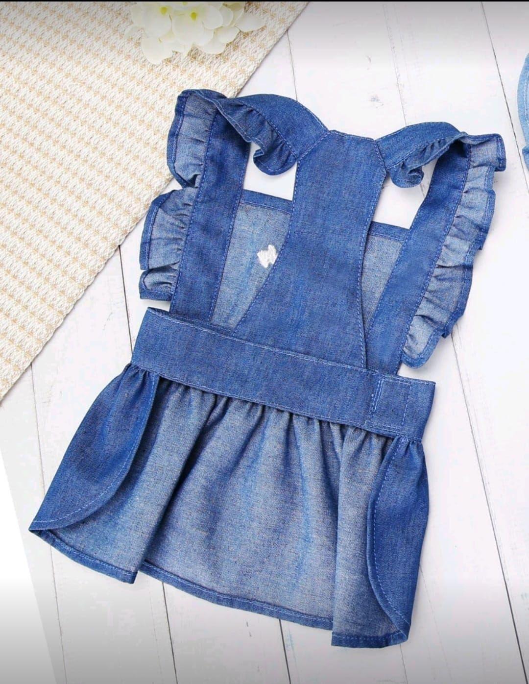 Vestido de Jean Azul para Perros gatos conejos otros-1