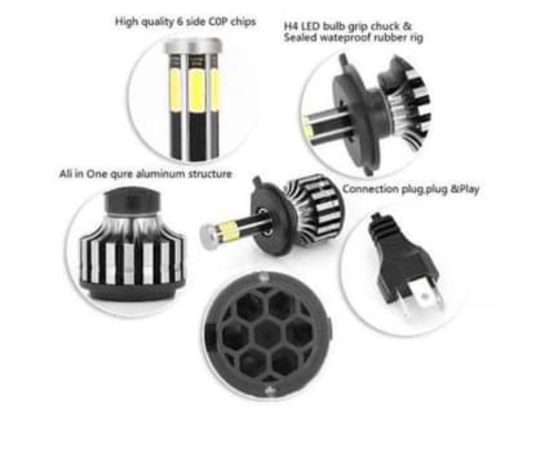 Ampolletas Turbo Led X6S 6 Caras H4 34 000lm con Canbus-2