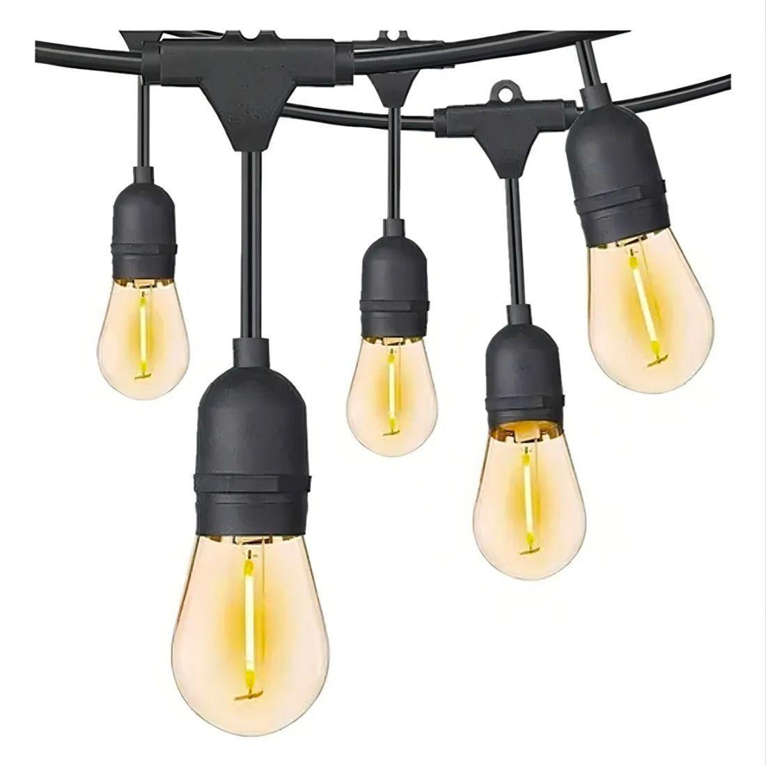 Guirnalda Led Solar 10m con 10 ampolletas Vintage Luz C lida-3