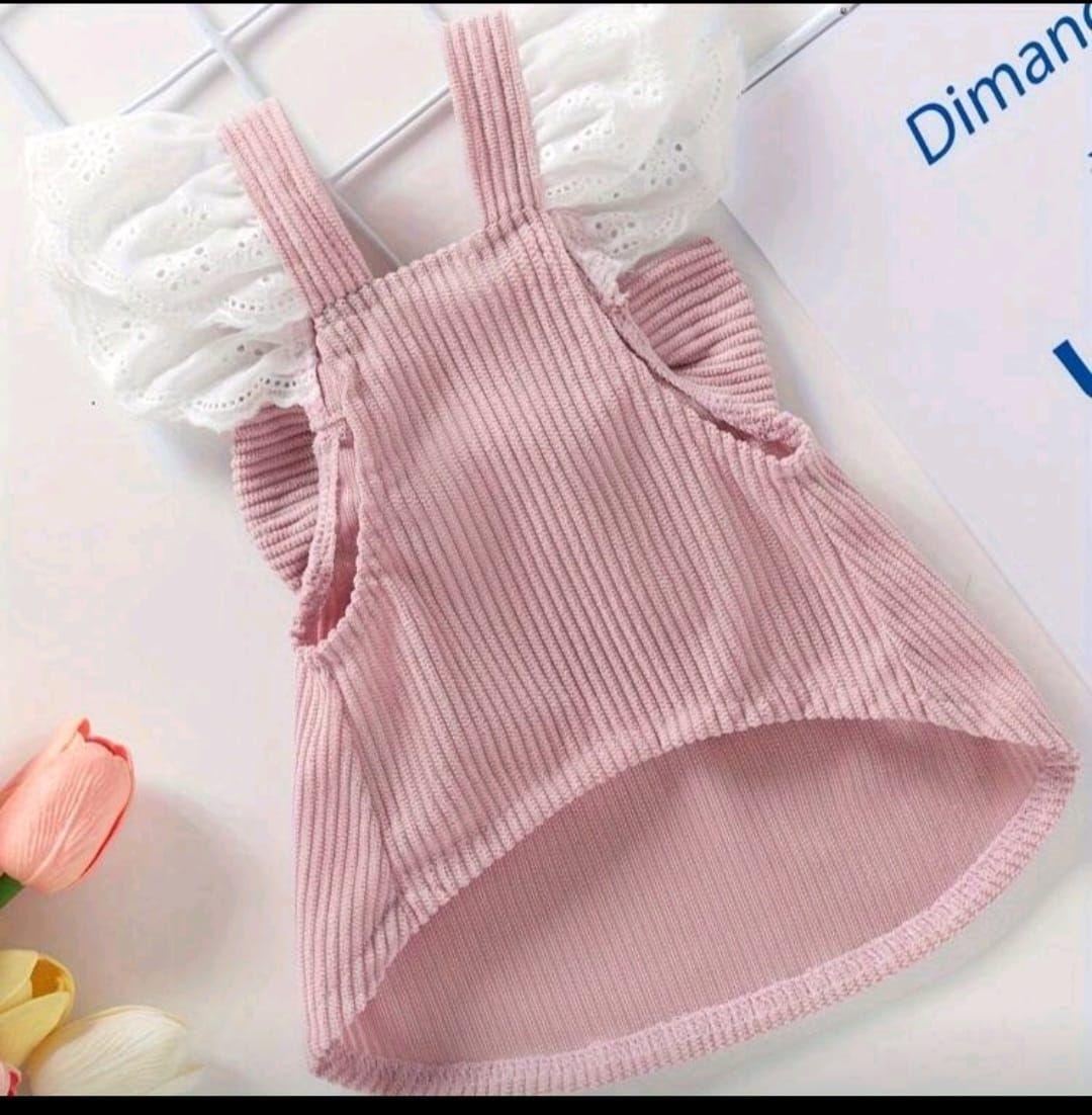 Vestido Cotel Rosado para Peros, gatos, conejos y otros-1