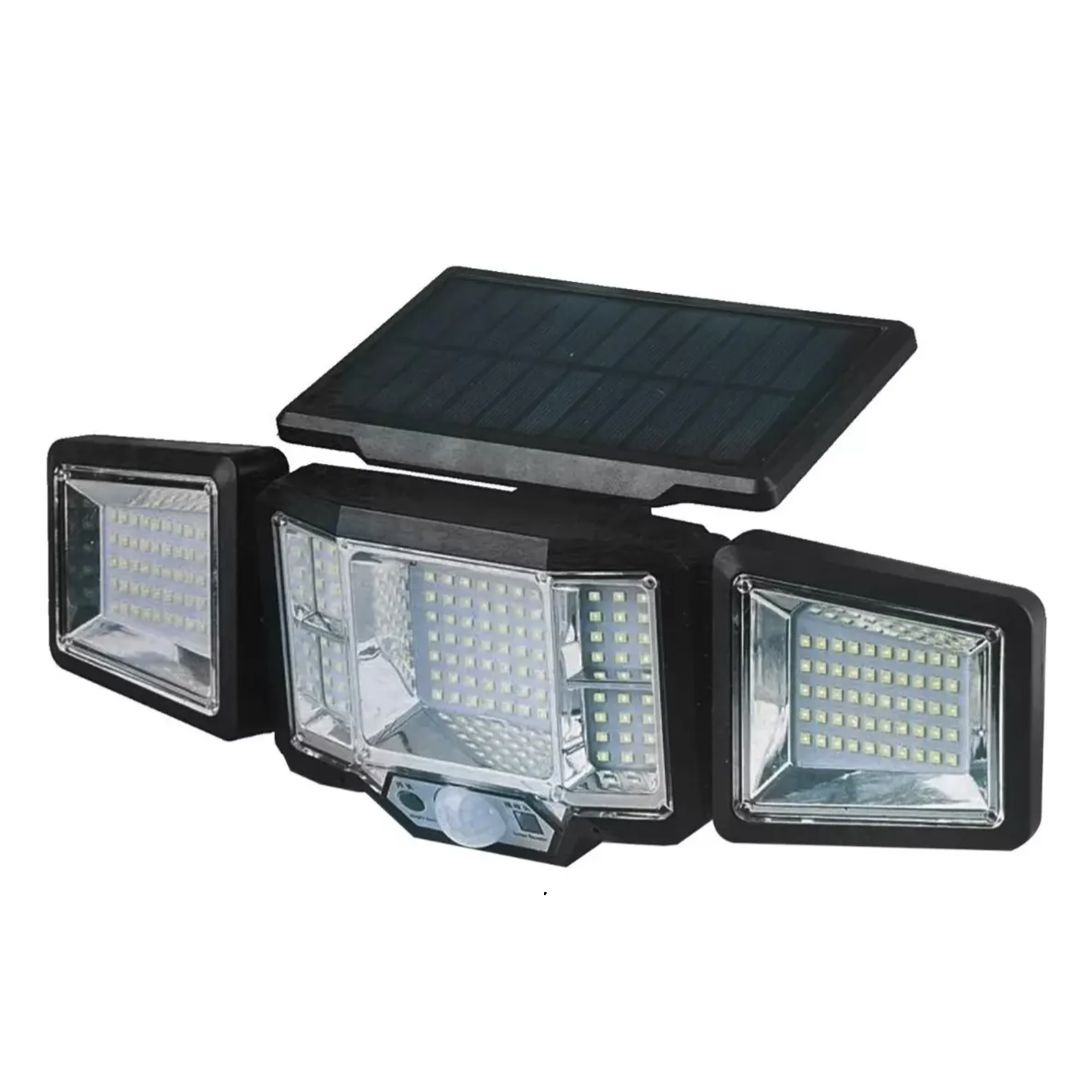 Foco Solar Tres 03 Cabezales Giratorios con Sensor de Movimiento-3