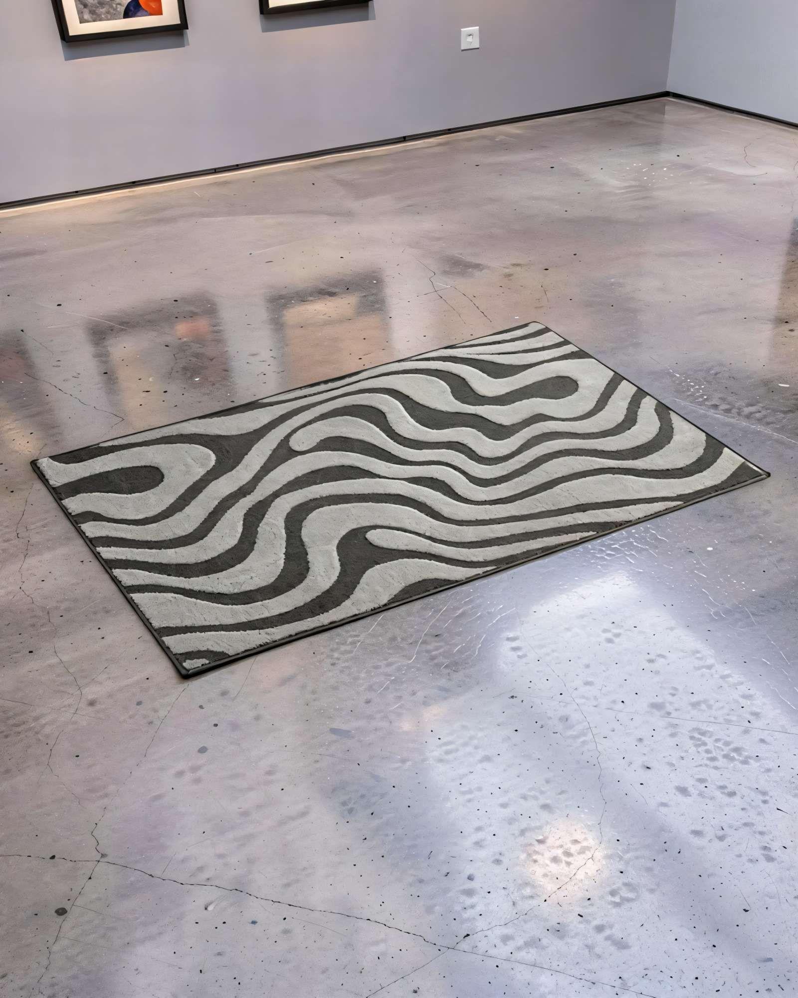 ALFOMBRA DECORATIVA PARA INTERIORES DE CEBRA 80CMX120CM BICOLOR-3