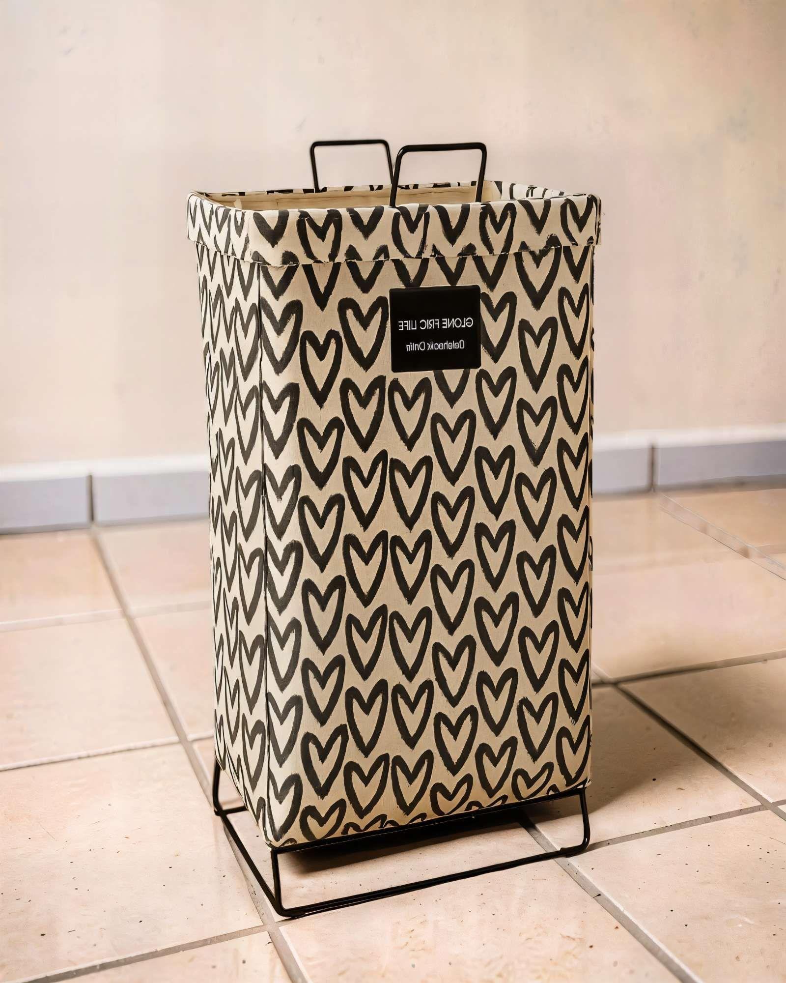 PACK   DE CANASTILLOSS DE ROPA 36CMX59CM CON DISEÑO DE CORAZONES -3