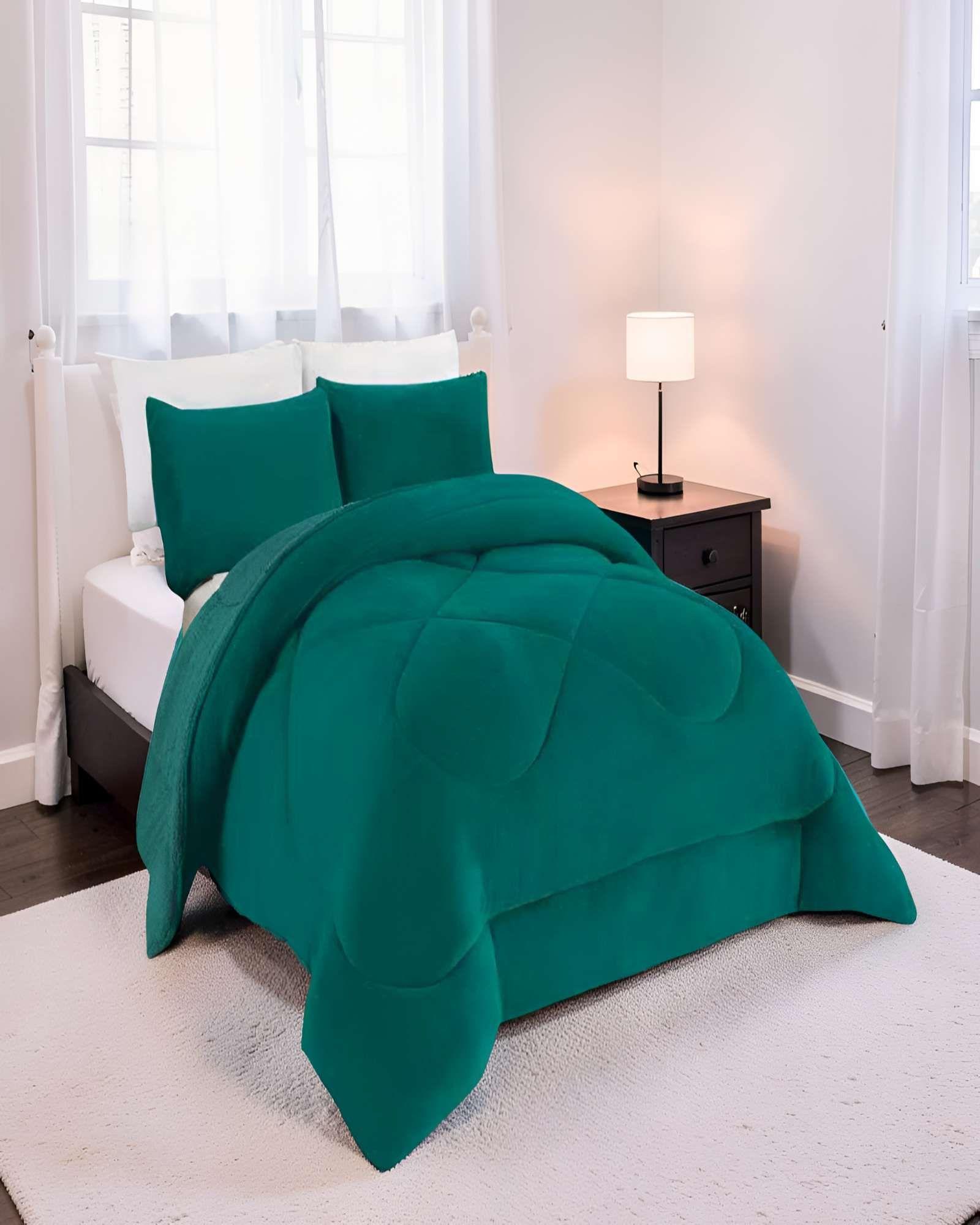 PLUMON INVIERNO SOFT 2 PLAZA 230CM X 250CM COLOR VERDE-3