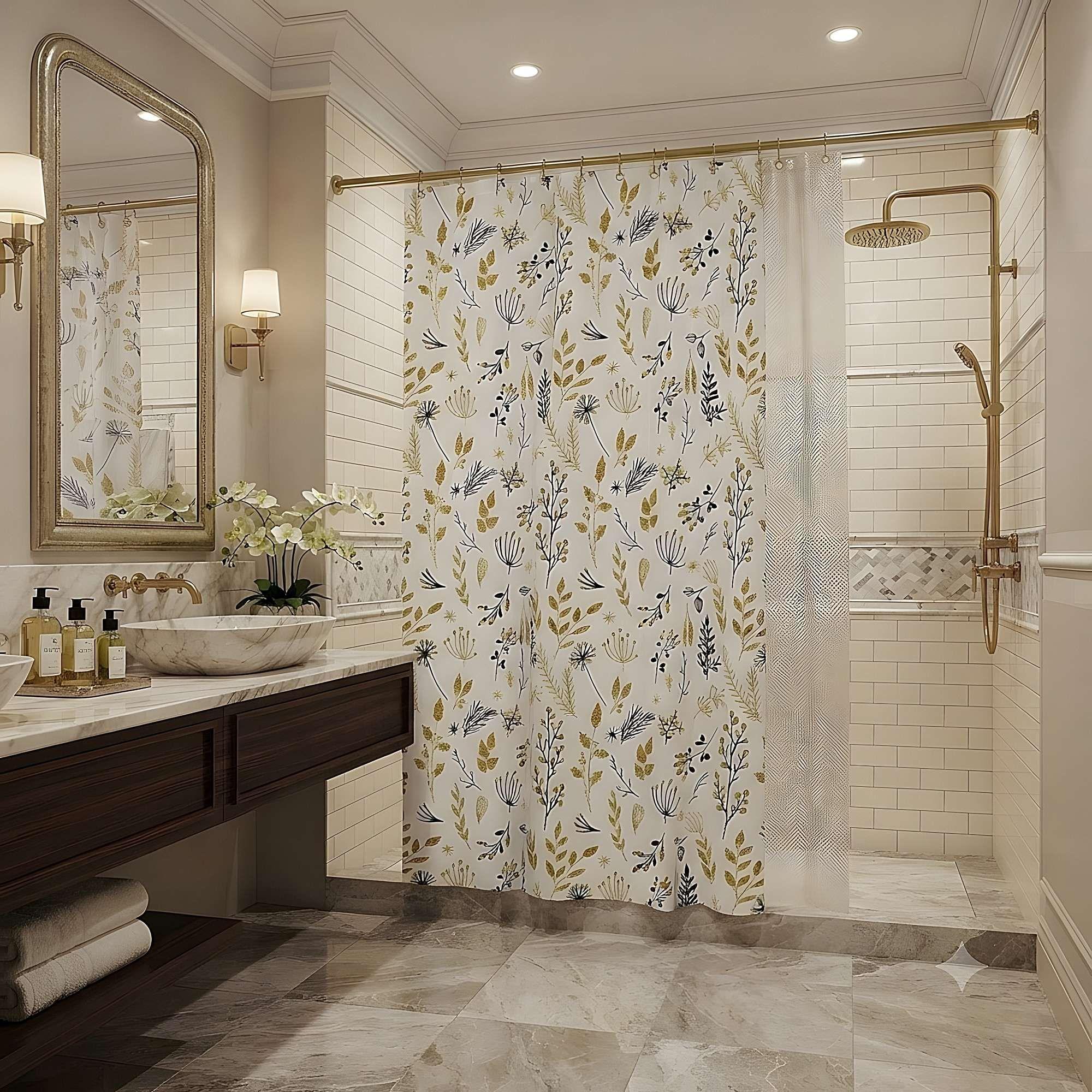 CORTINA DE BAÑO PREMIUM 180X180 CM CON FORRO BLANCO  CB13-0