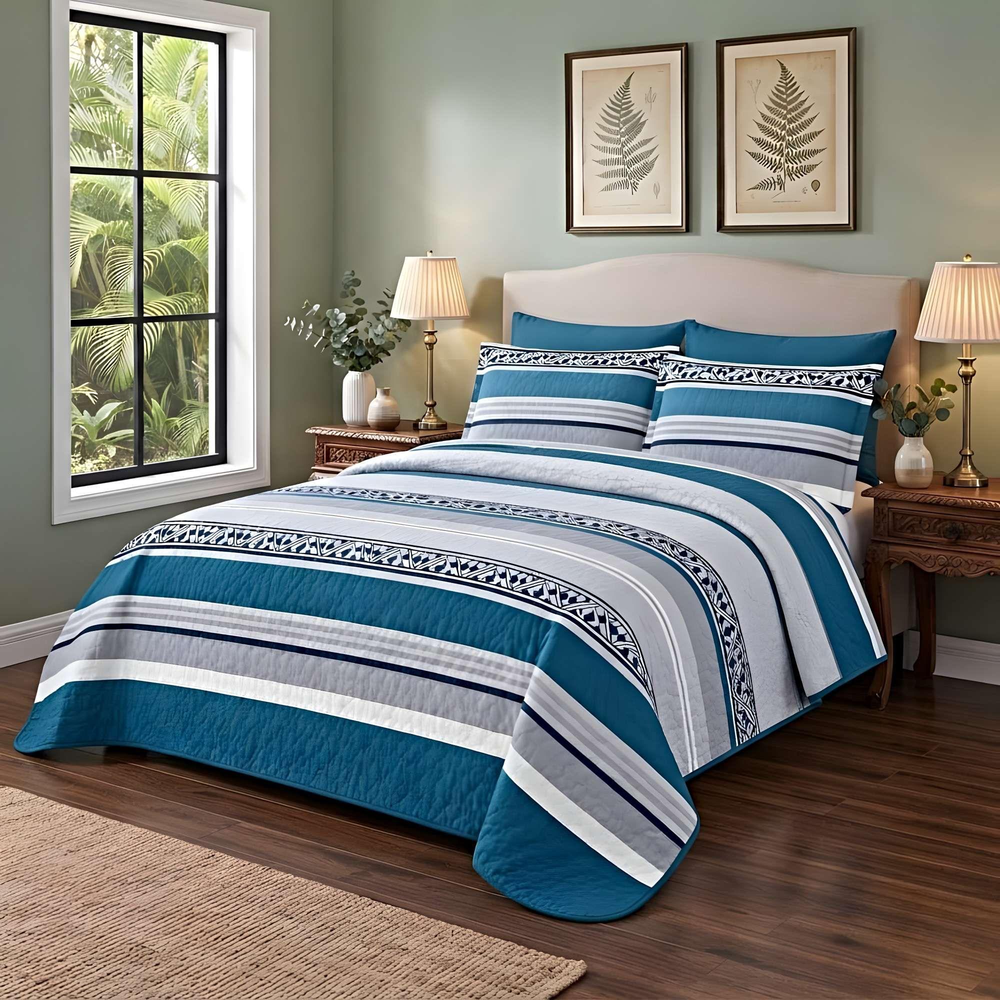 CUBRECAMA QUILT DE VERANO  PLAZA Y MEDIA C15-1