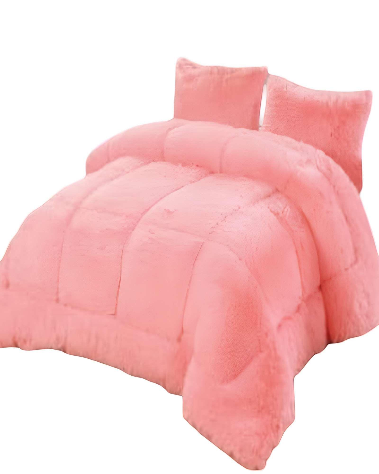 COBERTOR PELUDOS INVIERNO 2 PLAZAS 230CM X 250CM COLOR ROSADO-0