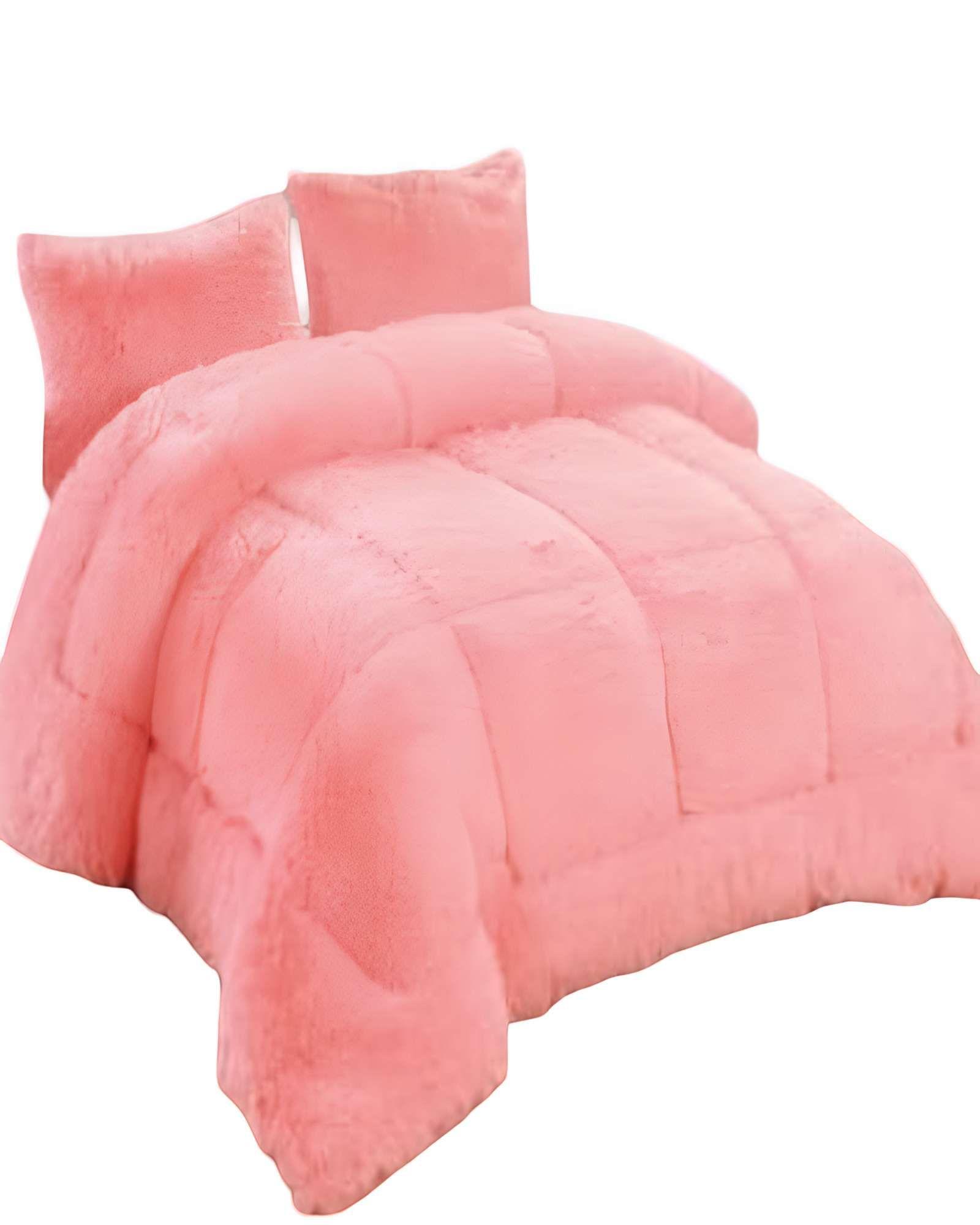 COBERTOR PELUDOS INVIERNO 2 PLAZAS 230CM X 250CM COLOR ROSADO-1
