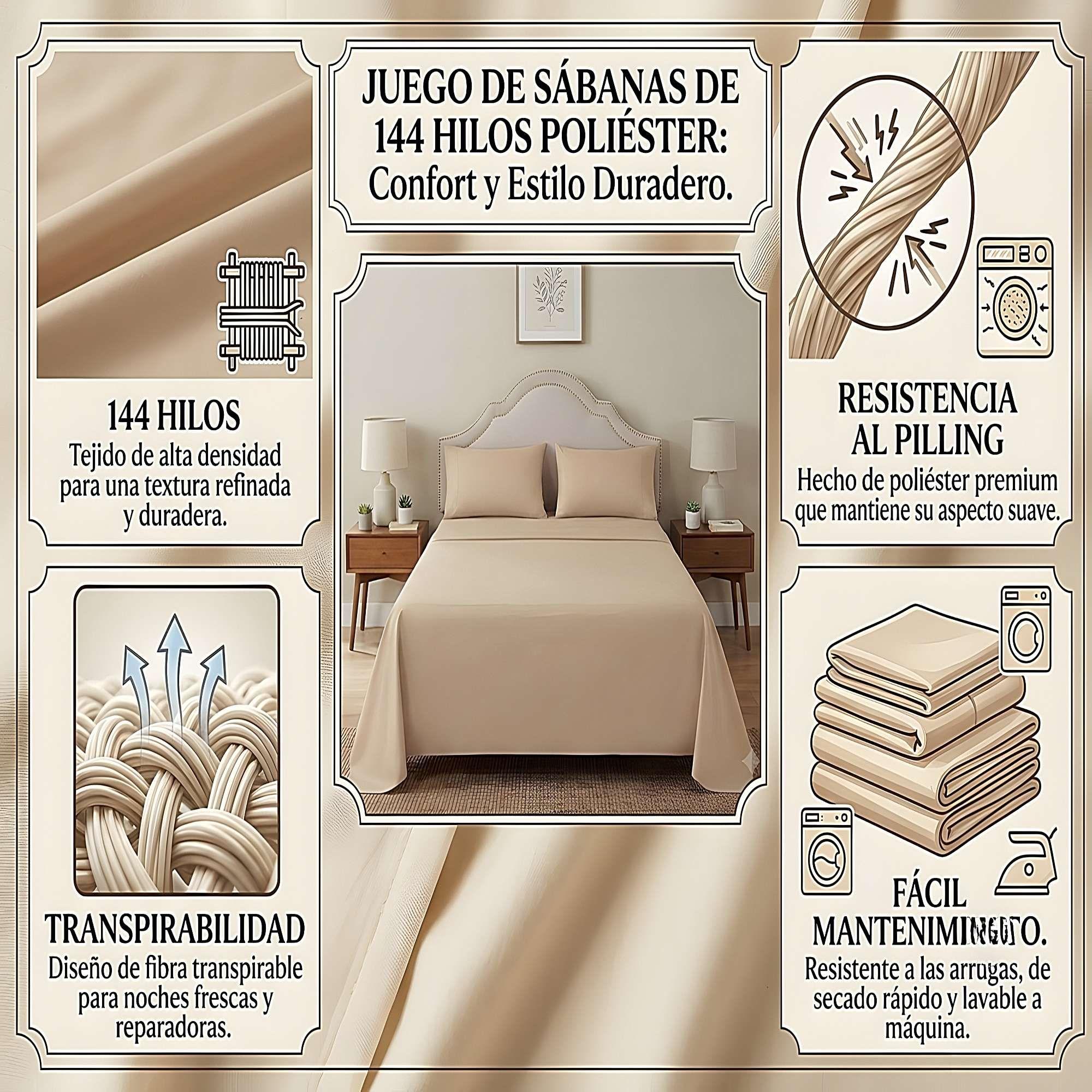 KIT DE SABANAS DE 144 HILOS SUPER KING W2-3