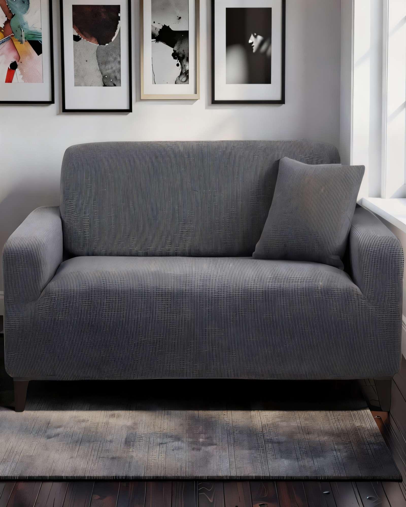 FUNDA DE SOFA REVESTIMIENTO ELASTICO 3 CUERPOS CUADRUPLE COLOR GRIS-2