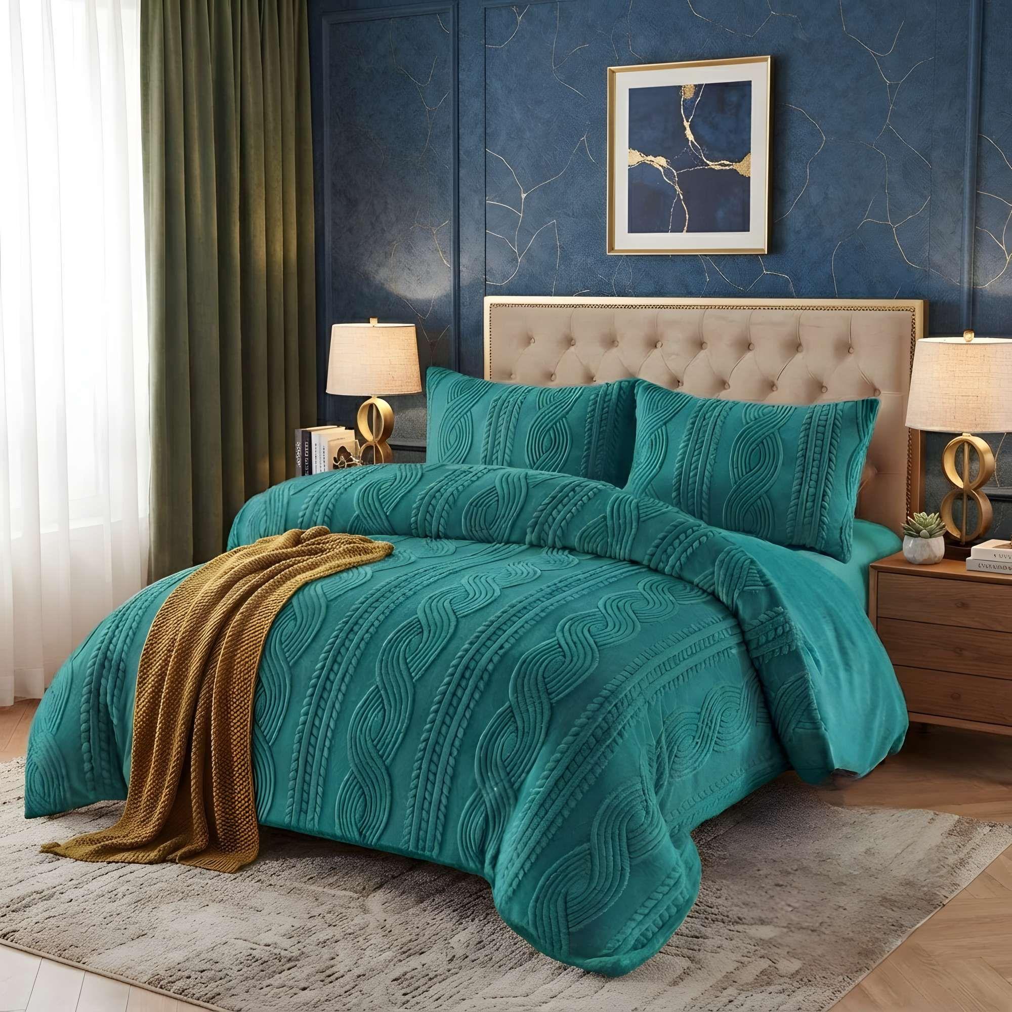 PLUMON SOFT TEXTURIZADO CON CHIPORRO 2 PLAZA COLOR VERDE-0