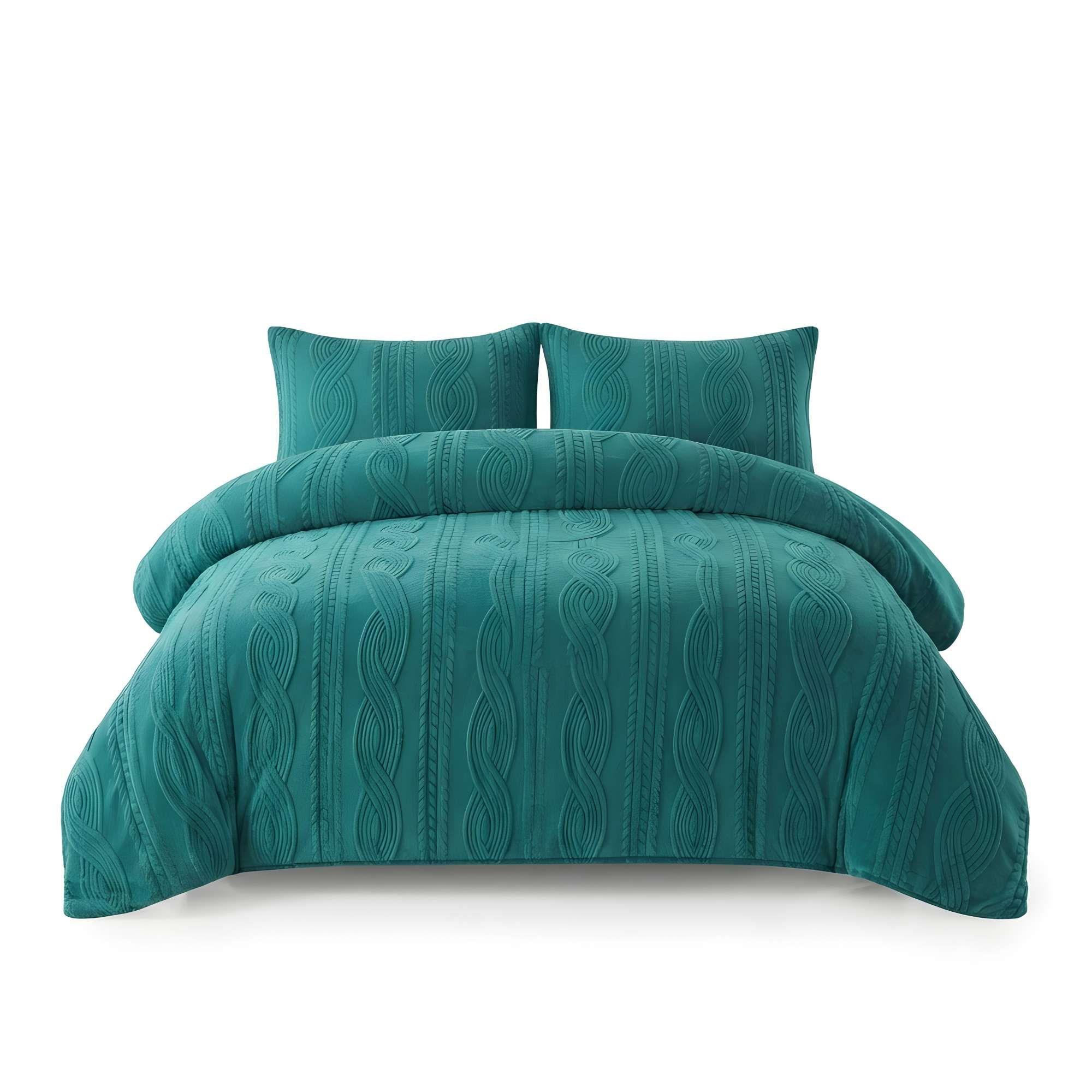 PLUMON SOFT TEXTURIZADO CON CHIPORRO 2 PLAZA COLOR VERDE-3