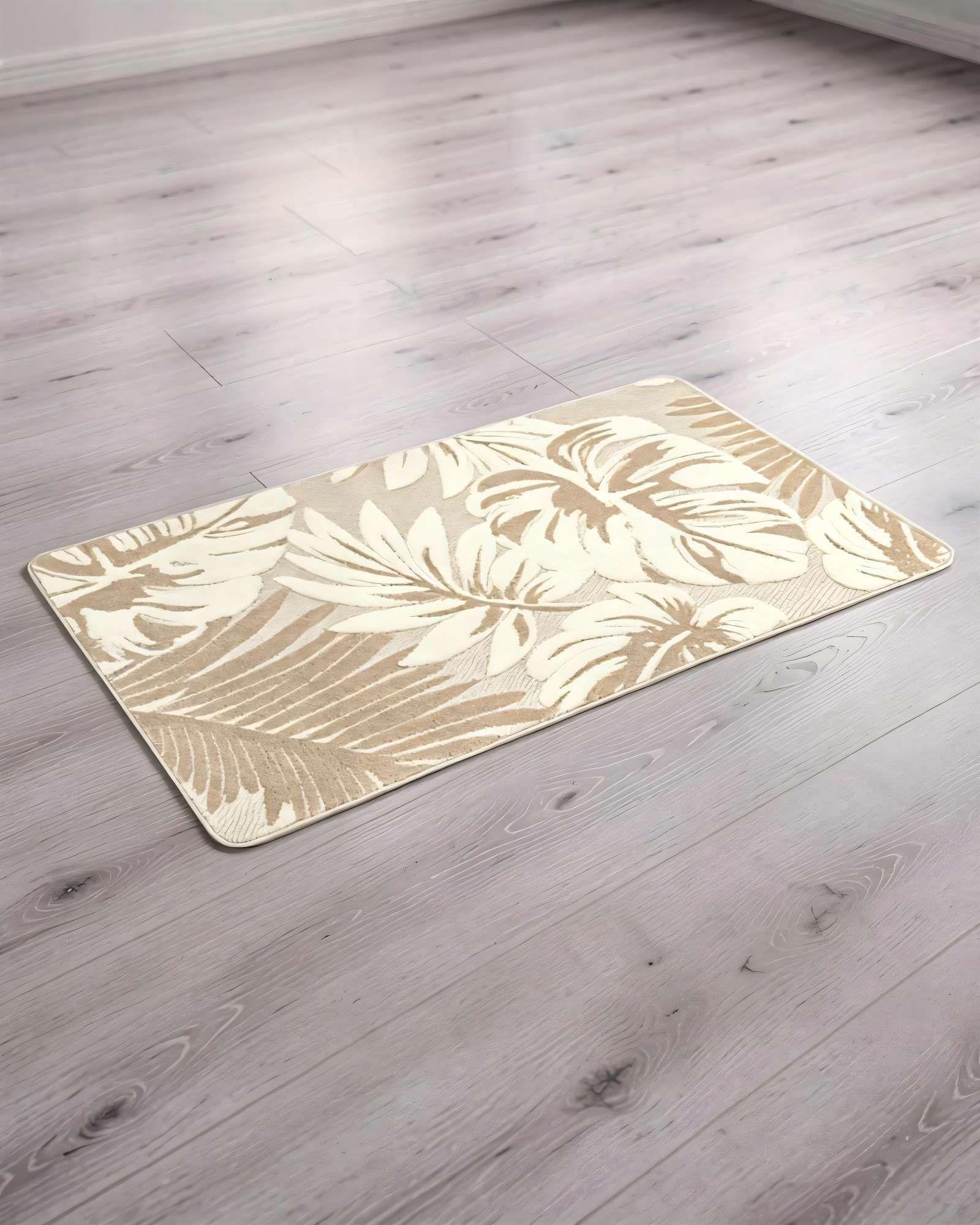 SET DE 2 ALFOMBRAS  DECORATIVA PARA INTERIORES DE HOJAS 80CMX120CM BICOLOR 2-3