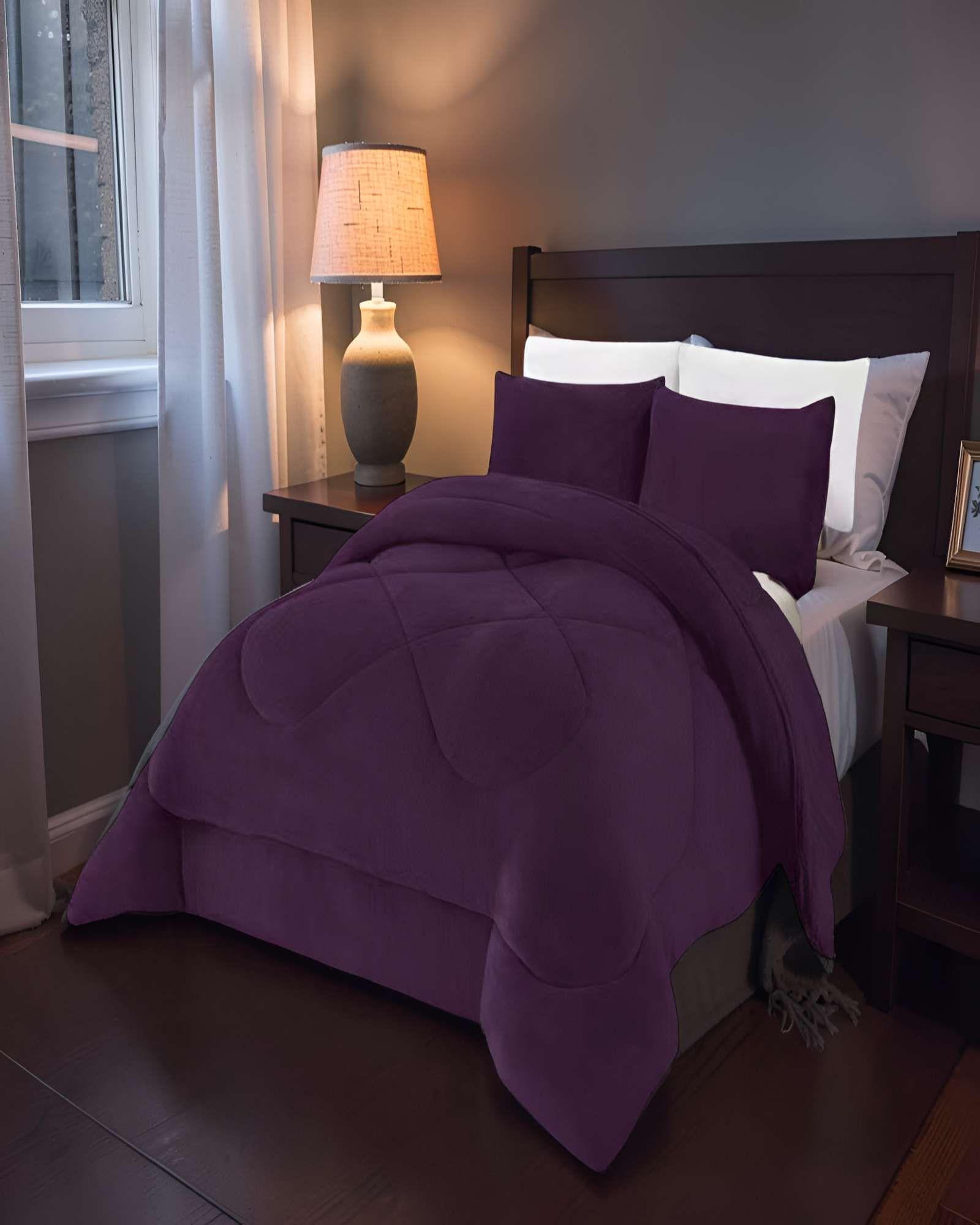 PLUMON INVIERNO SOFT 2 PLAZA 230CM X 250CM COLOR MORADO OSCURO -2