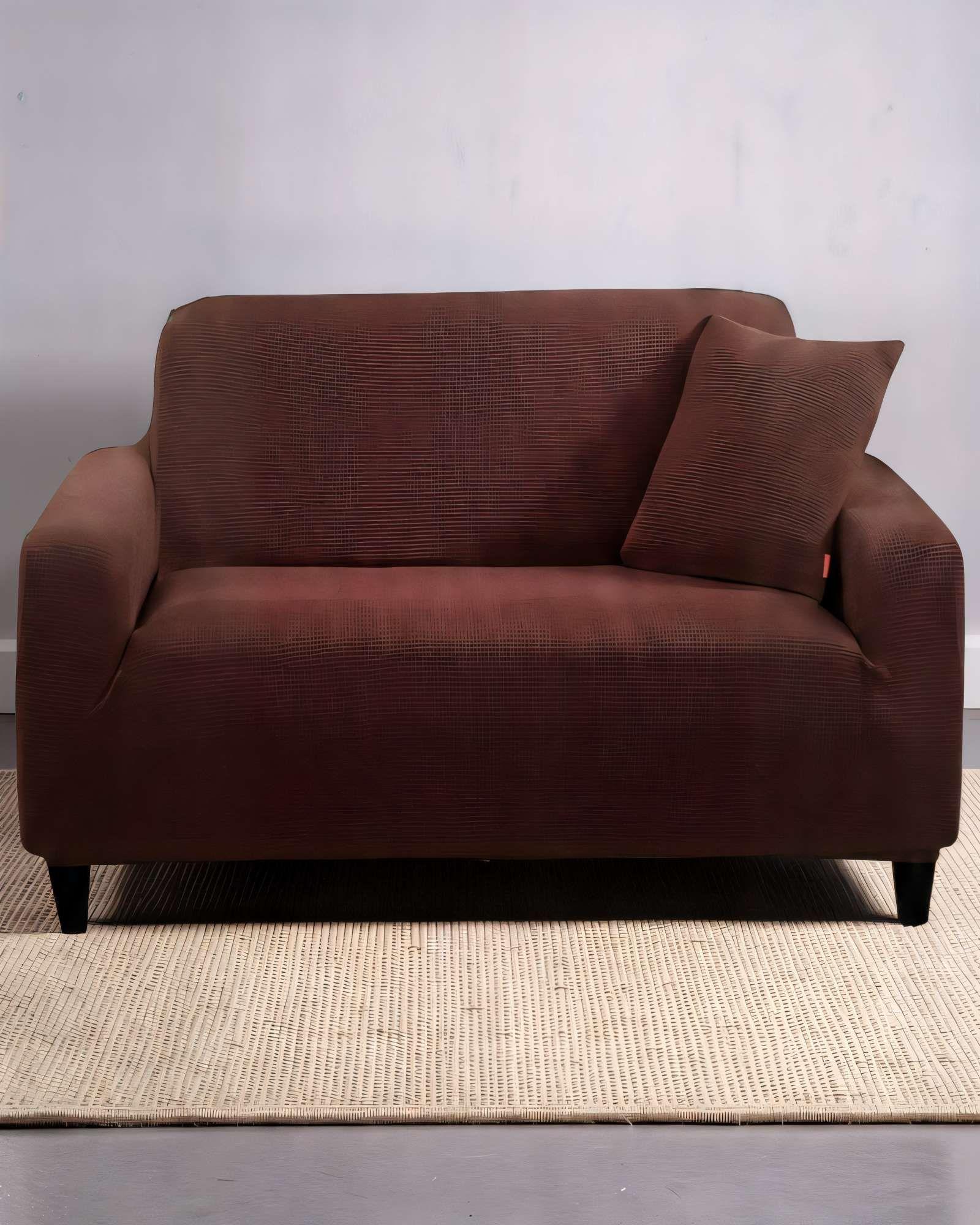 FUNDA DE SOFA REVESTIMIENTO ELASTICO 3 CUERPOS CUADRUPLE COLOR CAFÉ-2