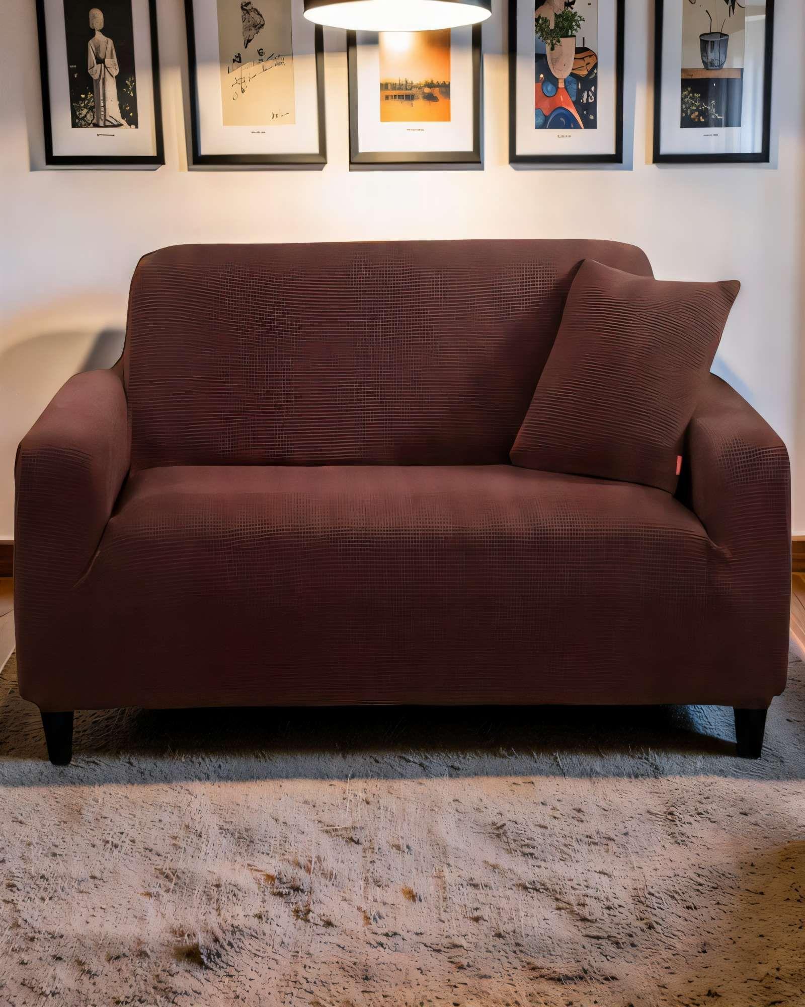 FUNDA DE SOFA REVESTIMIENTO ELASTICO 3 CUERPOS CUADRUPLE COLOR CAFÉ-3