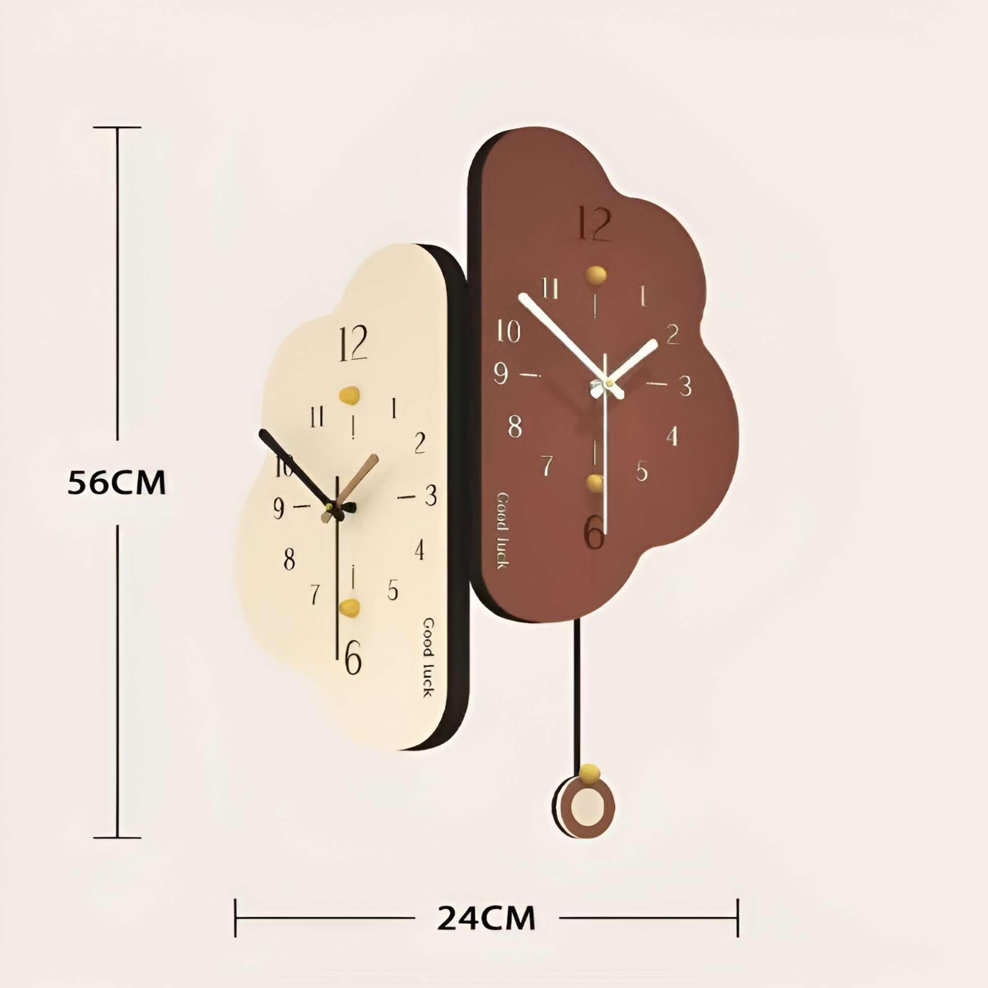 RELOJ DE PARED DECORATIVO CON PENDULO COLOR CAFÉ -2