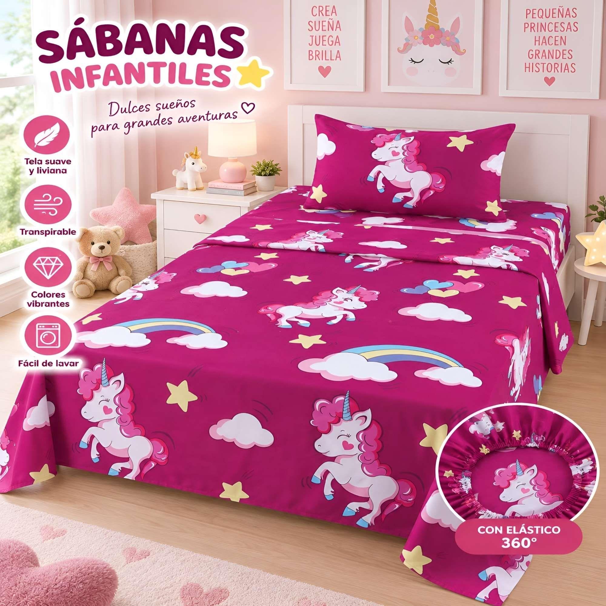PACK DE SABANA INFANTIL DE 100 HILOS 1 PLAZA D7-1