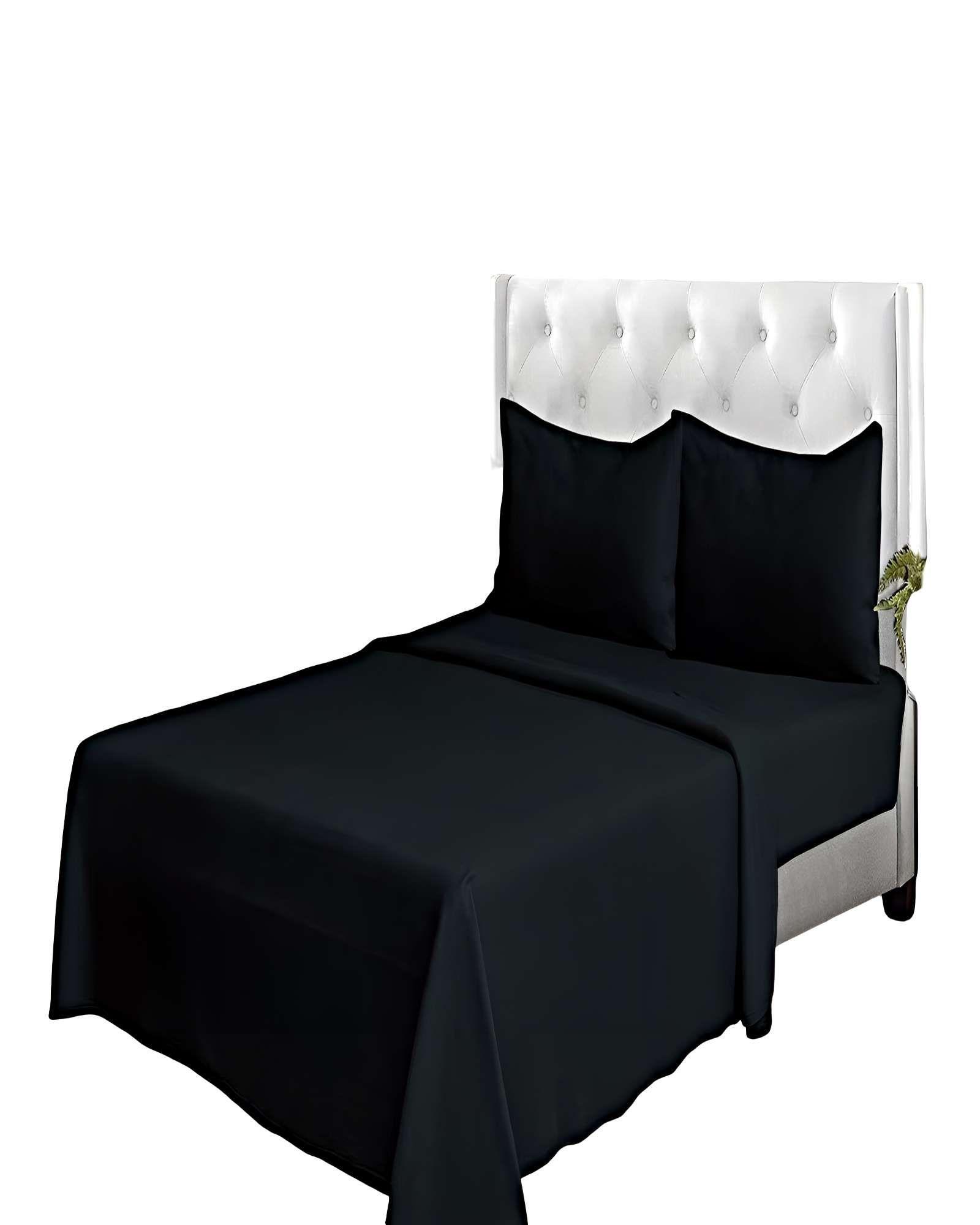 PACK DE SABANAS POLAR PLAZA Y MEDIA NEGRO-1