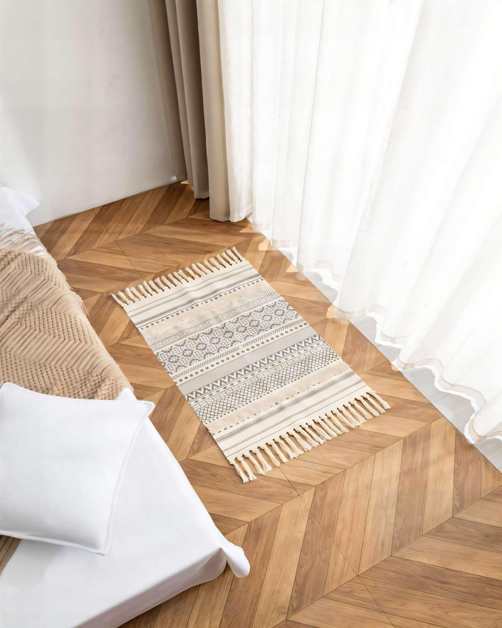 ALFOMBRA BAJADAS DE CAMA BOHO DECORATIVAS 1-2