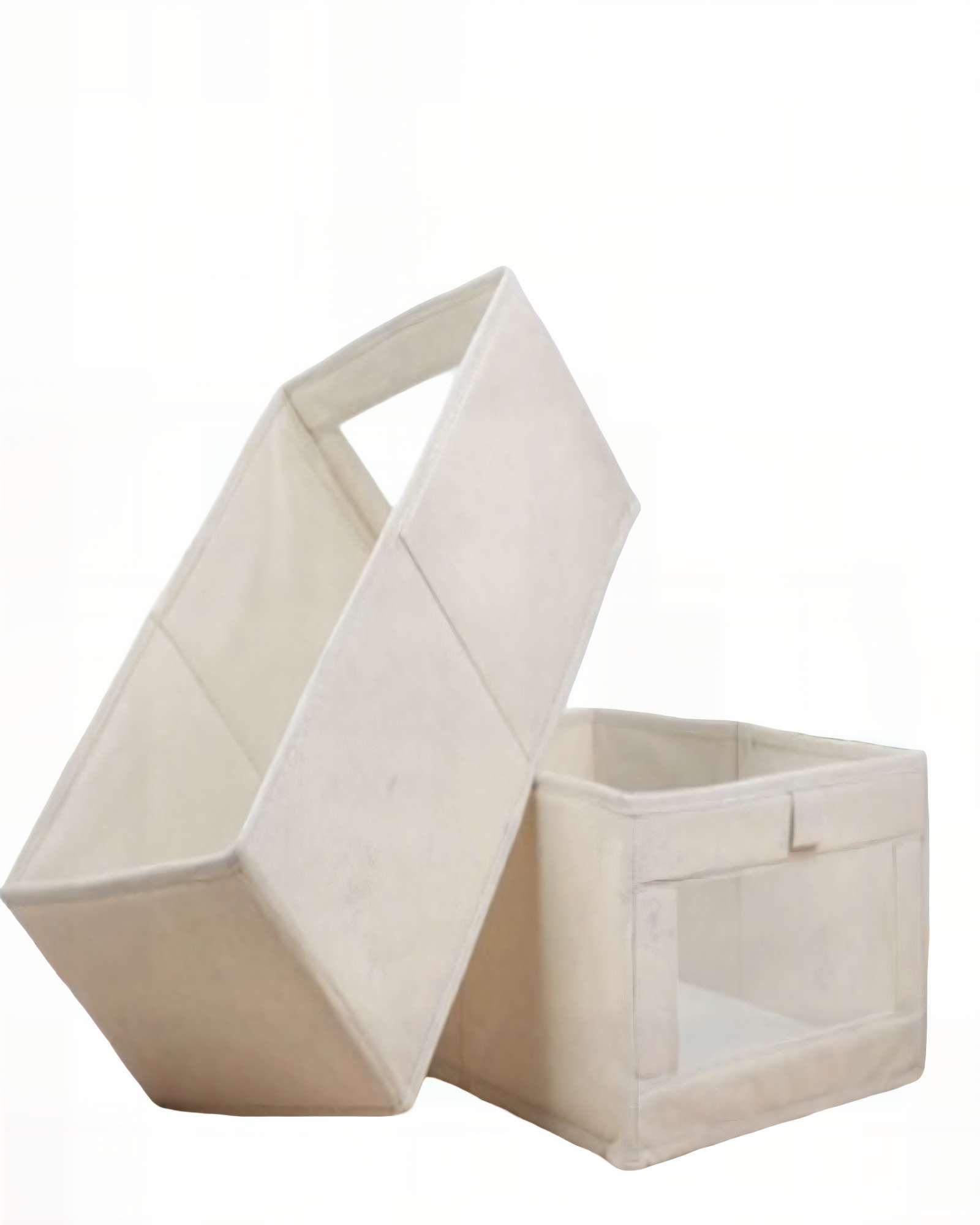 PACK   DE 2 CANASTILLOSS ORGANIZADOR 40CMX27CMX17CM COLOR BEIGE-1