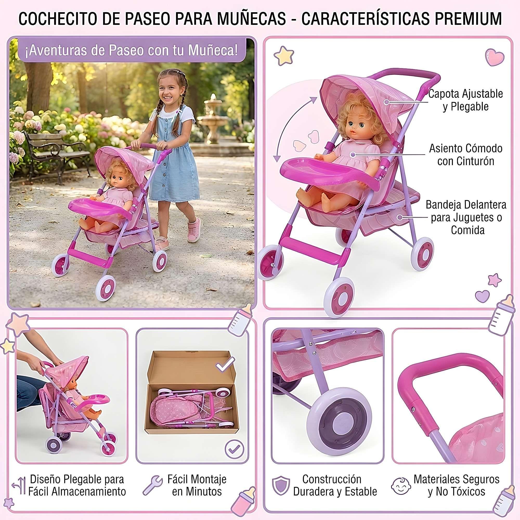 COCHE SIMPLE PARA MUÑECAS METALICO GRANDE-3